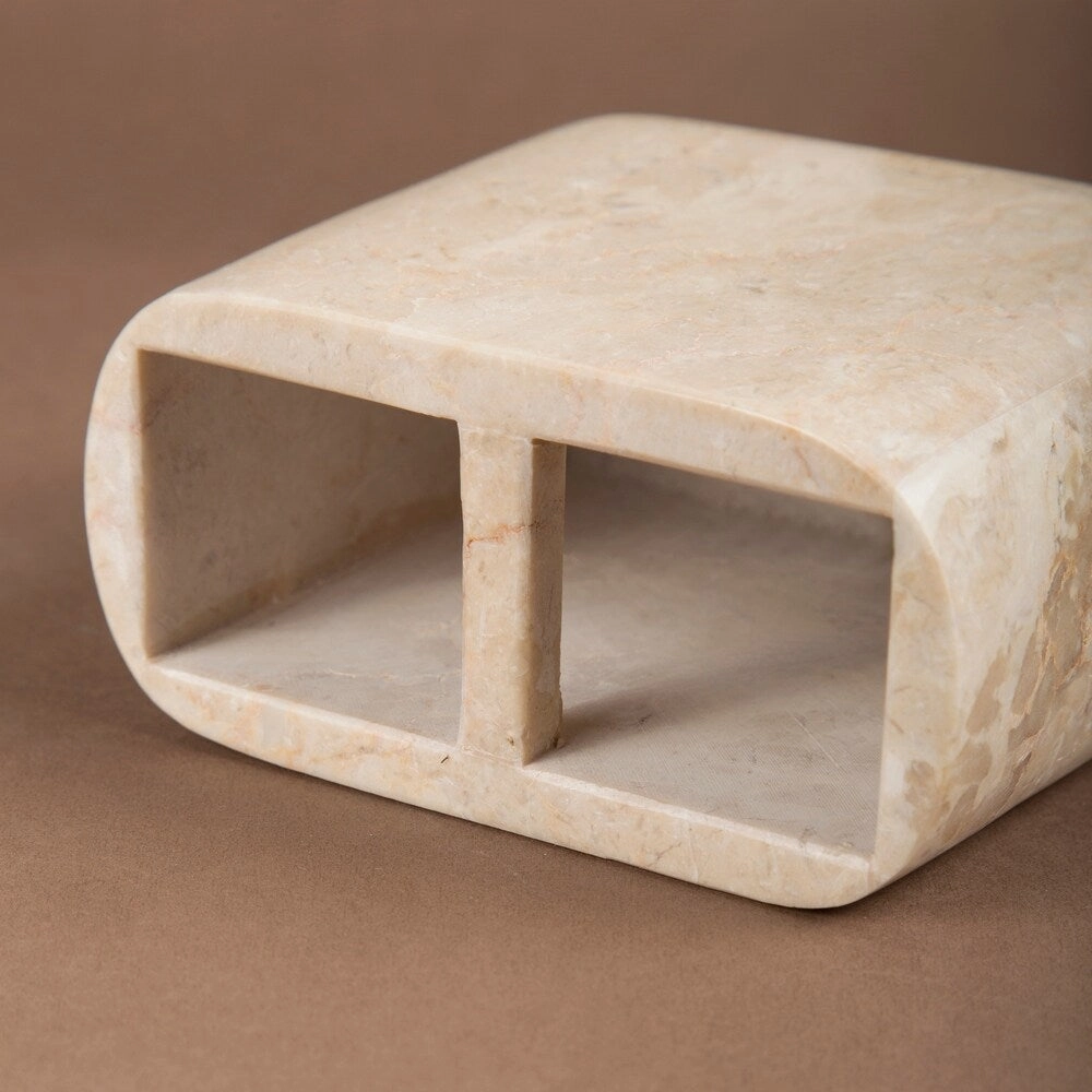 Creative Home Deluxe Champagne Marble Rectangular Toothbrush Holder, Tooth Brush Holder - Beige - N/A