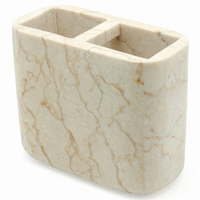 Creative Home Deluxe Champagne Marble Rectangular Toothbrush Holder, Tooth Brush Holder - Beige - N/A toothbrush holder,bathroom cup,bathroom organizer
