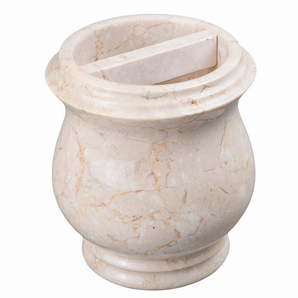 Creative Home Double Rings Collection Champagne Marble Toothbrush Holder, Tooth Brush Holder - Beige toothbrush holder,bathroom cup,bathroom organizer