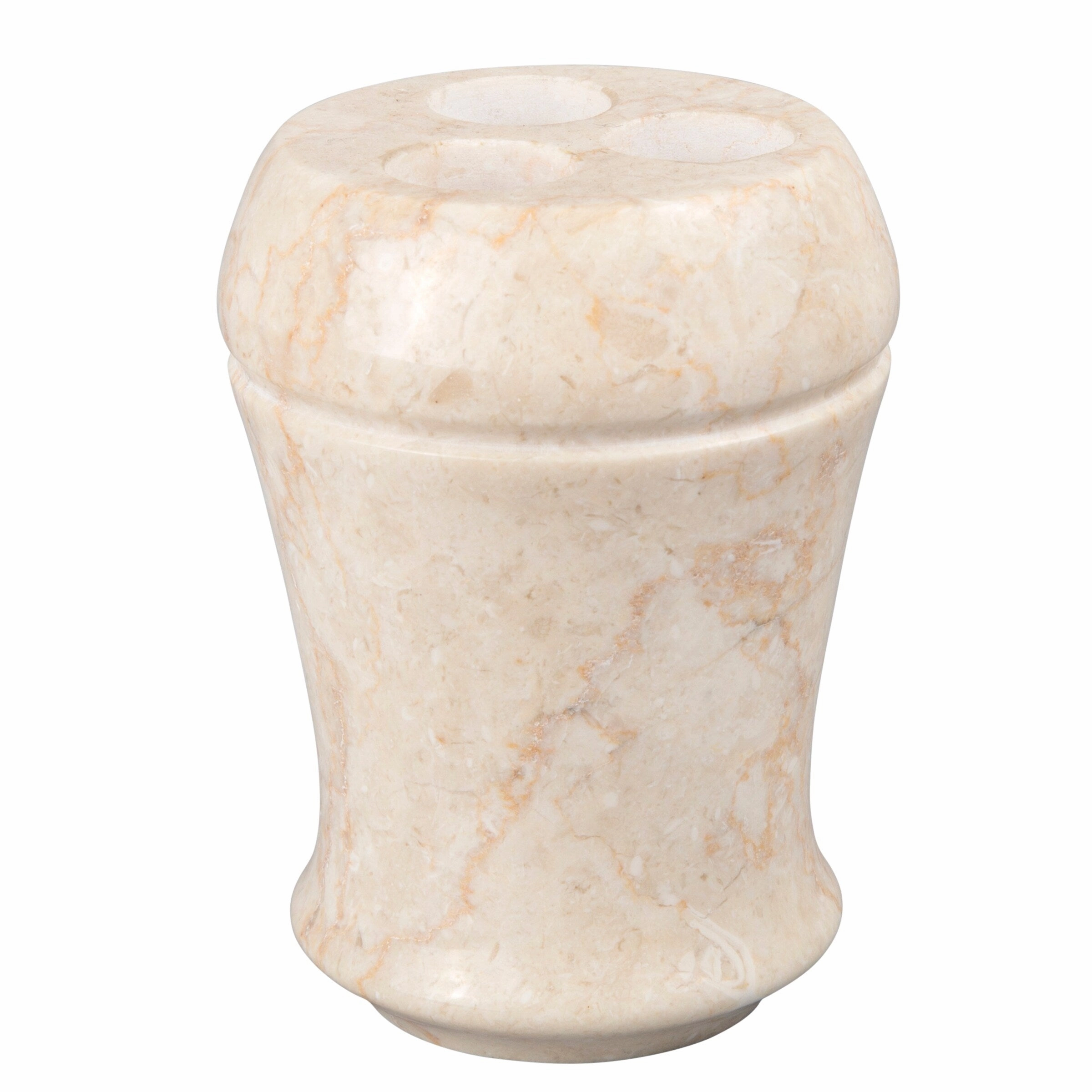 Creative Home Fluted Collection Champagne Marble Toothbrush Holder, Tooth Brush Holder - Beige toothbrush holder,bathroom cup,bathroom organizer