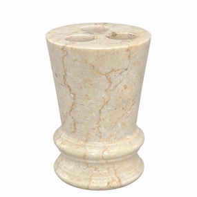 Creative Home Francesca Colleciton Champagne Marble Toothbrush Holder, Tooth Brush Holder - Beige toothbrush holder,bathroom cup,bathroom organizer