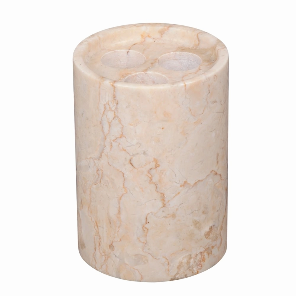 Creative Home Inverary Collection Champagne Marble Toothbrush Holder, Tooth Brush Holder - Beige - N/A toothbrush holder,bathroom cup,bathroom organizer