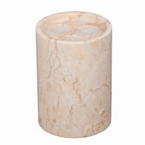 Creative Home Inverary Collection Champagne Marble Toothbrush Holder, Tooth Brush Holder - Beige - N/A toothbrush holder,bathroom cup,bathroom organizer