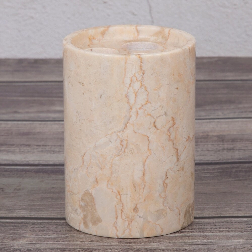 Creative Home Inverary Collection Champagne Marble Toothbrush Holder, Tooth Brush Holder - Beige - N/A