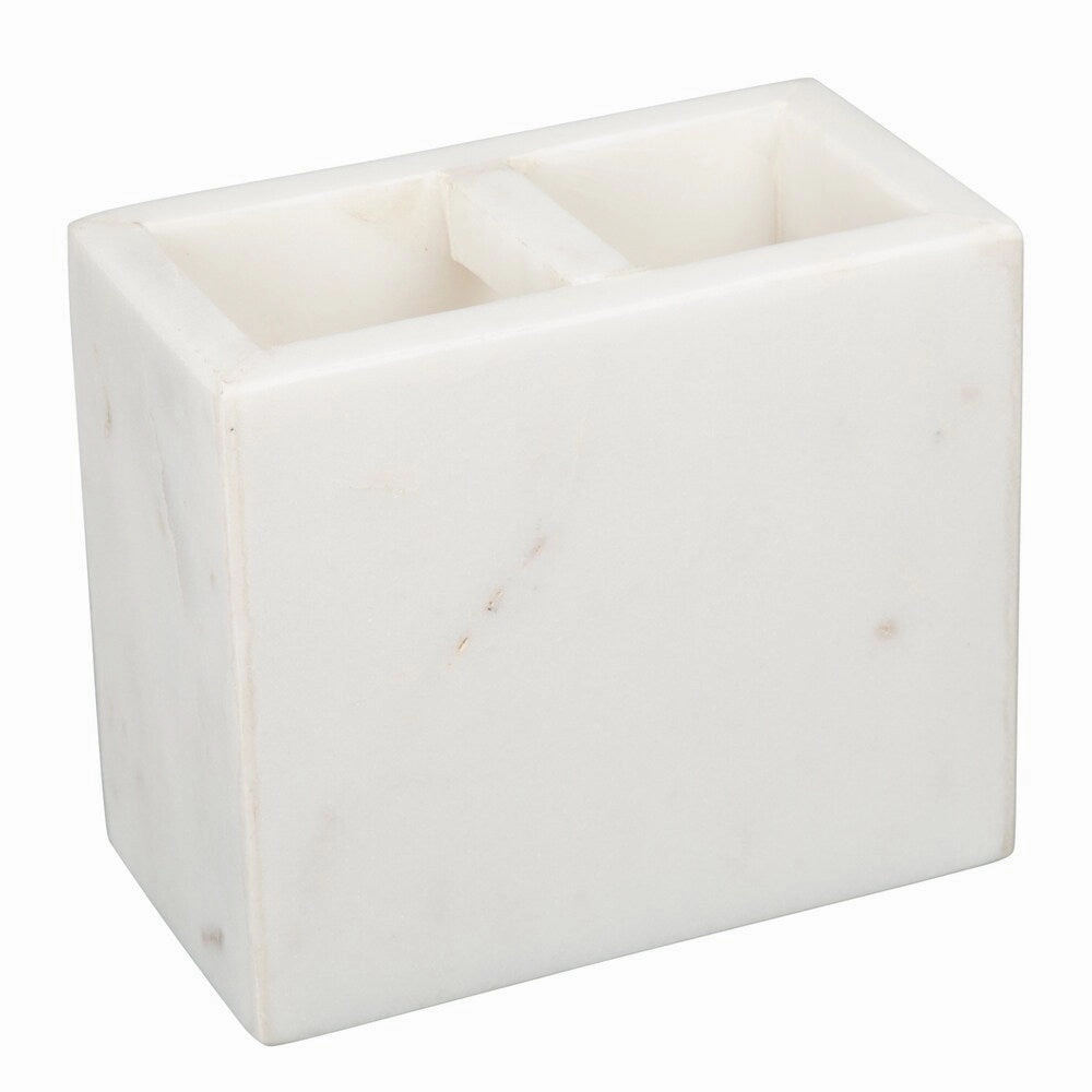 Creative Home Off-White Marble Rectangular Toothbrush Holder, Tooth Brush Holder - N/A toothbrush holder,bathroom cup,bathroom organizer
