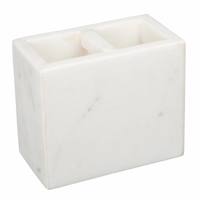 Creative Home Off-White Marble Rectangular Toothbrush Holder, Tooth Brush Holder - N/A toothbrush holder,bathroom cup,bathroom organizer