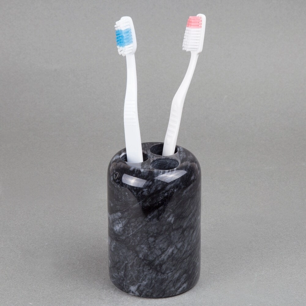 Creative Home Spa Collection Black Marble Toothbrush Holder, Tooth Brush Holder