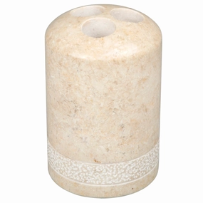Creative Home Spa Hand Carved Collection Natural Champagne Marble Toothbrush Holder - Beige toothbrush holder,bathroom cup,bathroom organizer