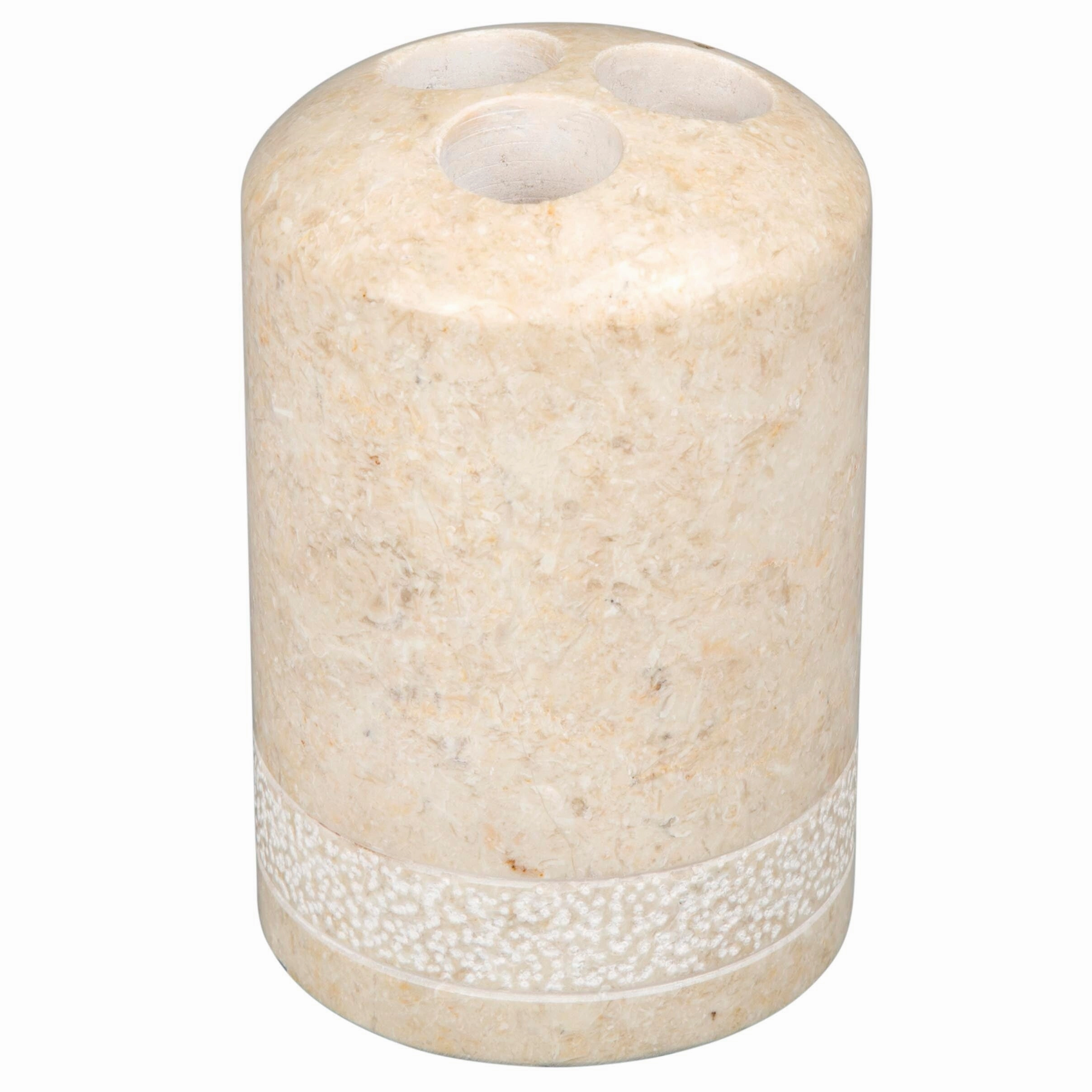 Creative Home Spa Hand Carved Collection Natural Champagne Marble Toothbrush Holder - Beige