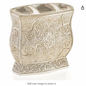 Creative Scents Victoria Beige Toothbrush and Toothpaste Holder toothbrush holder,bathroom cup,bathroom organizer