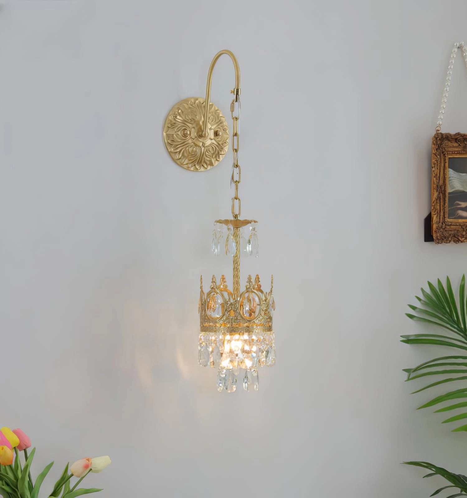 Crystal Crown Wall Light