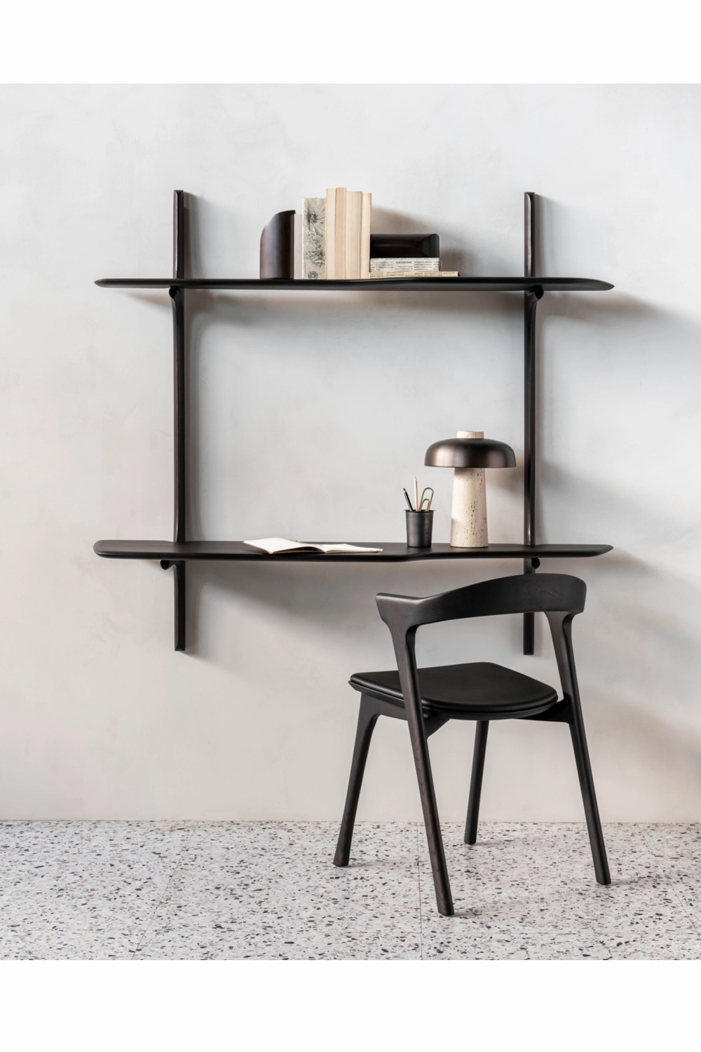 Curved Wood Wall-mounted Desk | Ehtnicraft PI