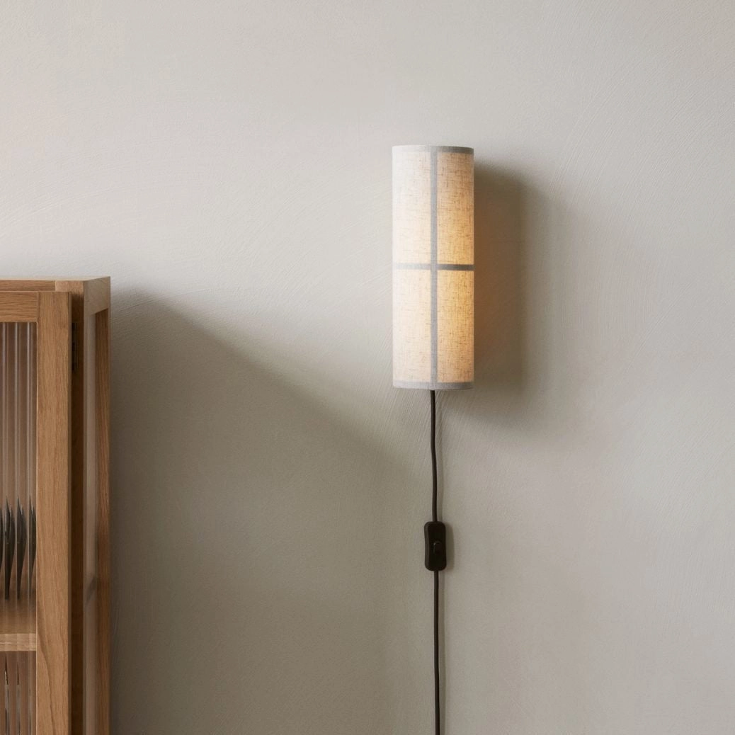 Cylinder Fabric Plug-in Wall Lamp