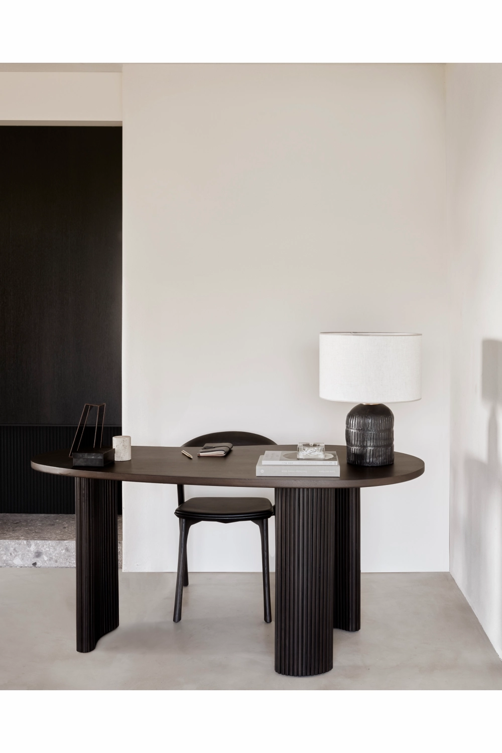 Dark Brown Mahogany Desk | Boomerang Ethnicraft