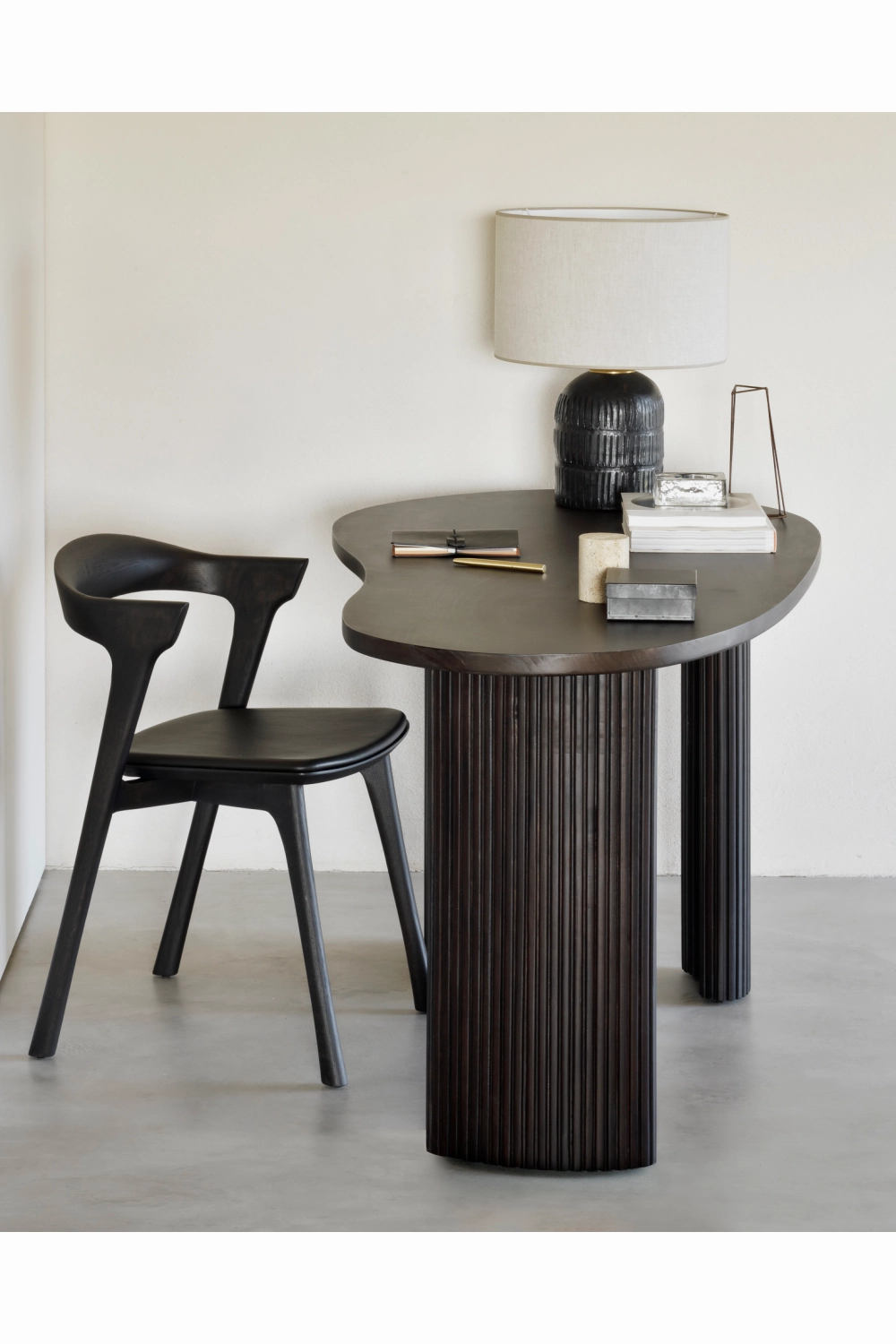 Dark Brown Mahogany Desk | Boomerang Ethnicraft