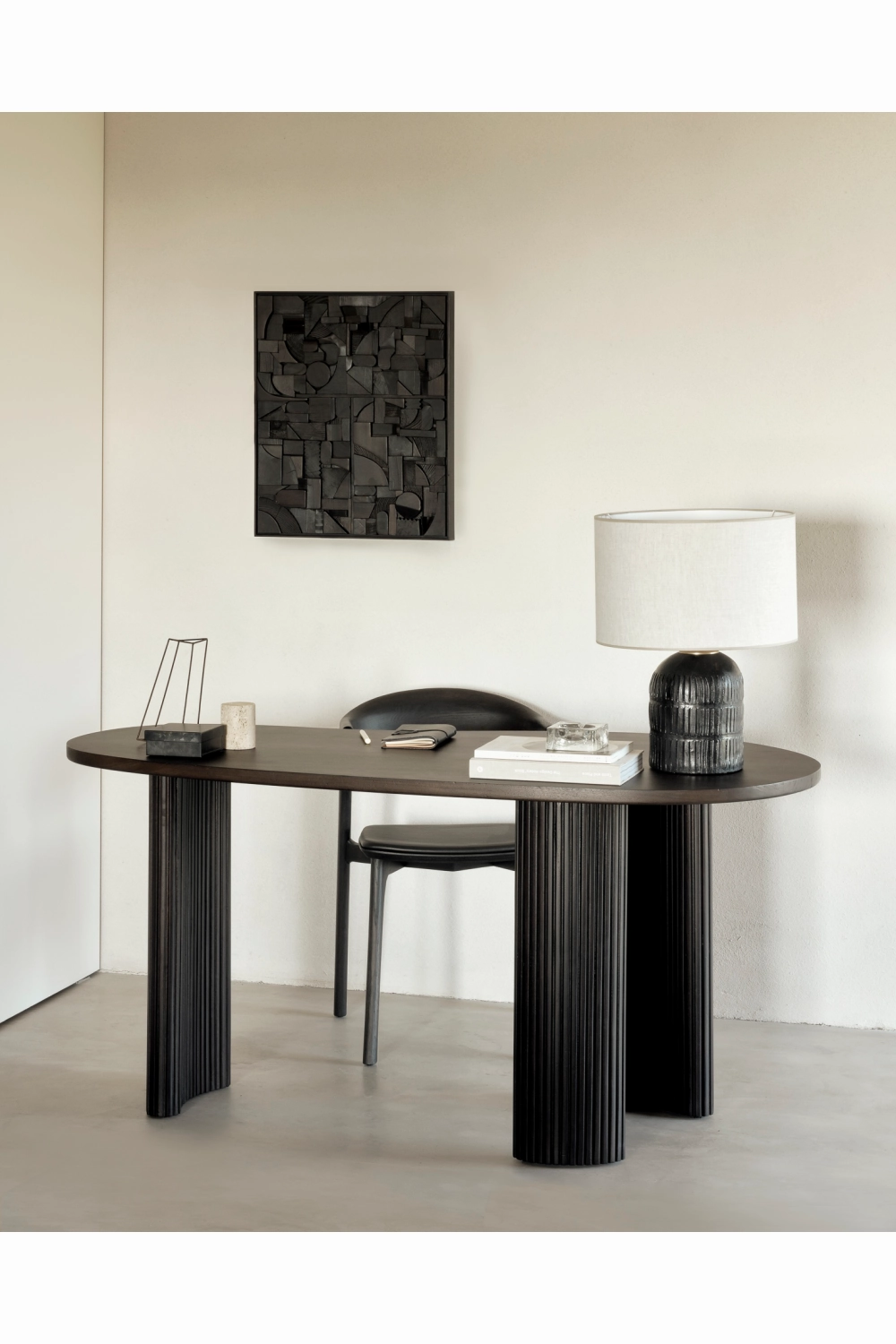Dark Brown Mahogany Desk | Boomerang Ethnicraft