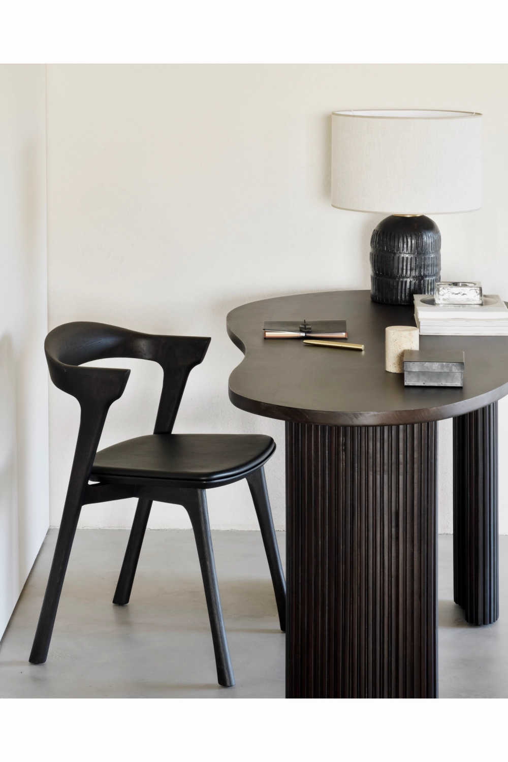 Dark Brown Mahogany Desk | Boomerang Ethnicraft