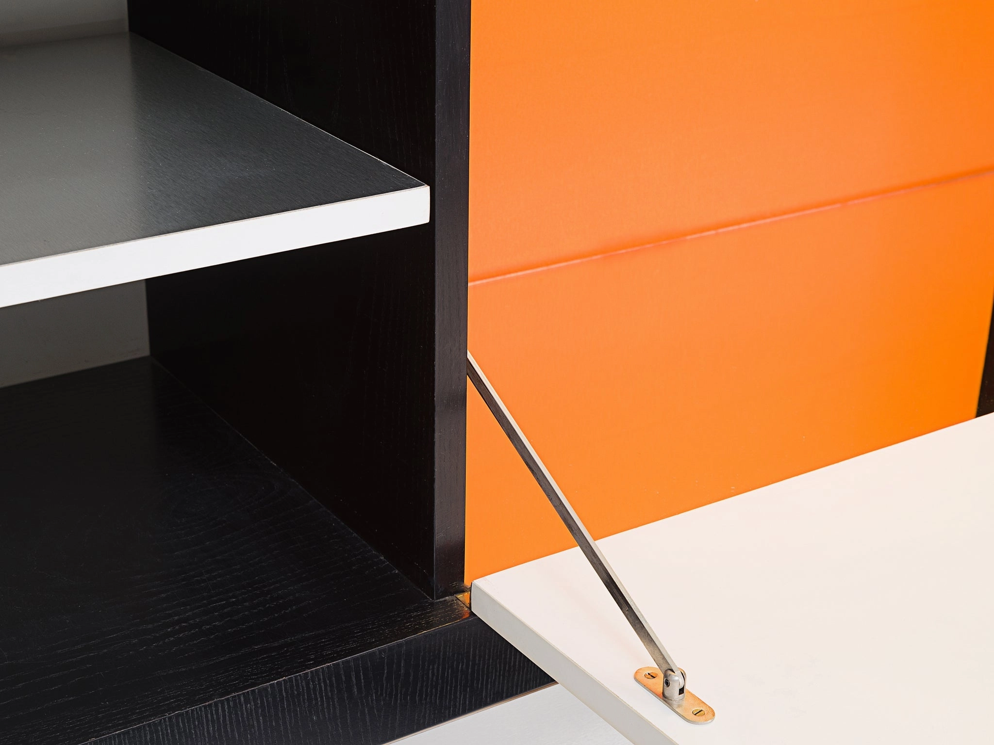 De Coene Minimalist Highboard in Brushed Aluminum and Ash