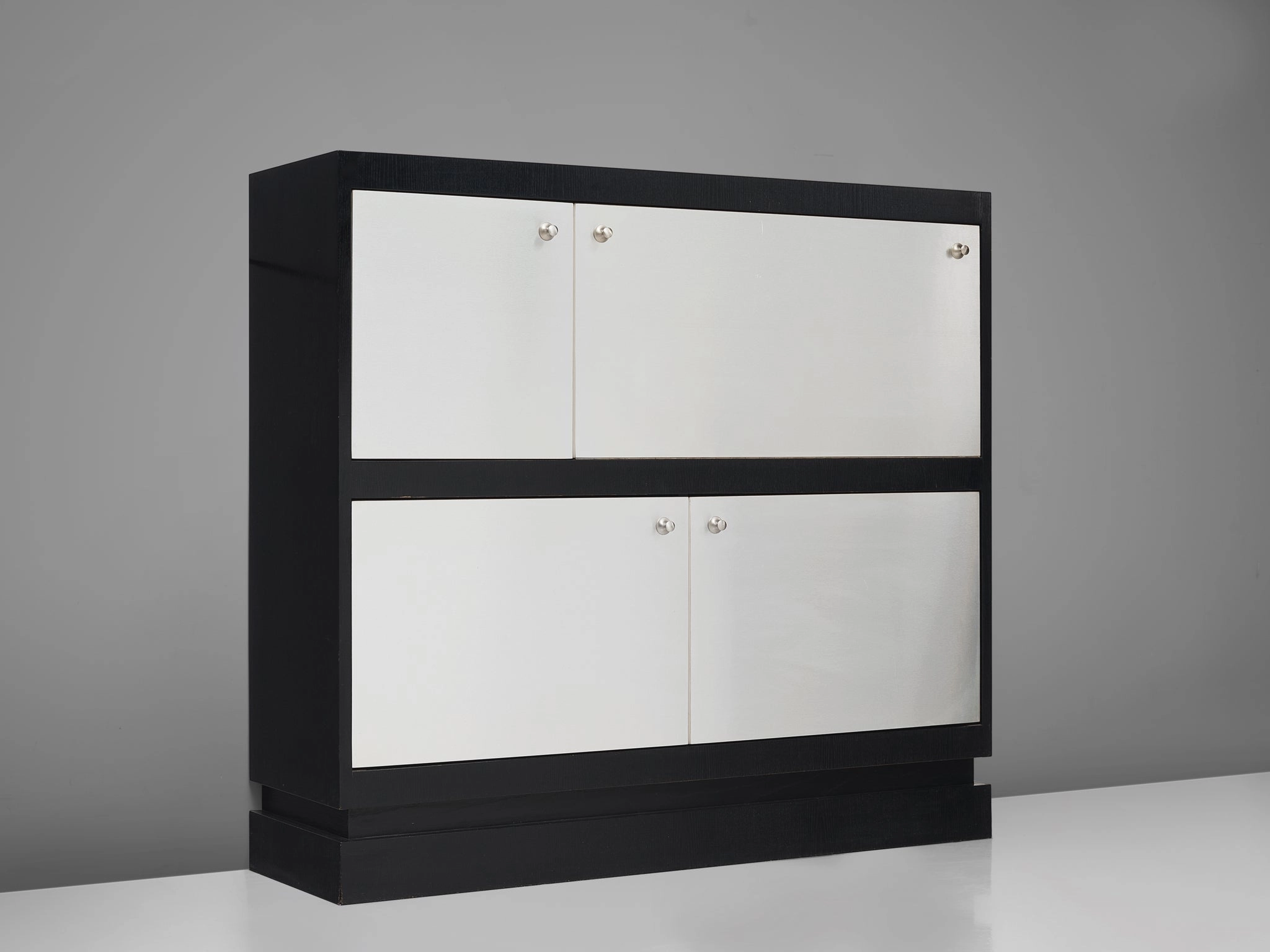 De Coene Minimalist Highboard in Brushed Aluminum and Ash storage cabinet,organizer,furniture storage