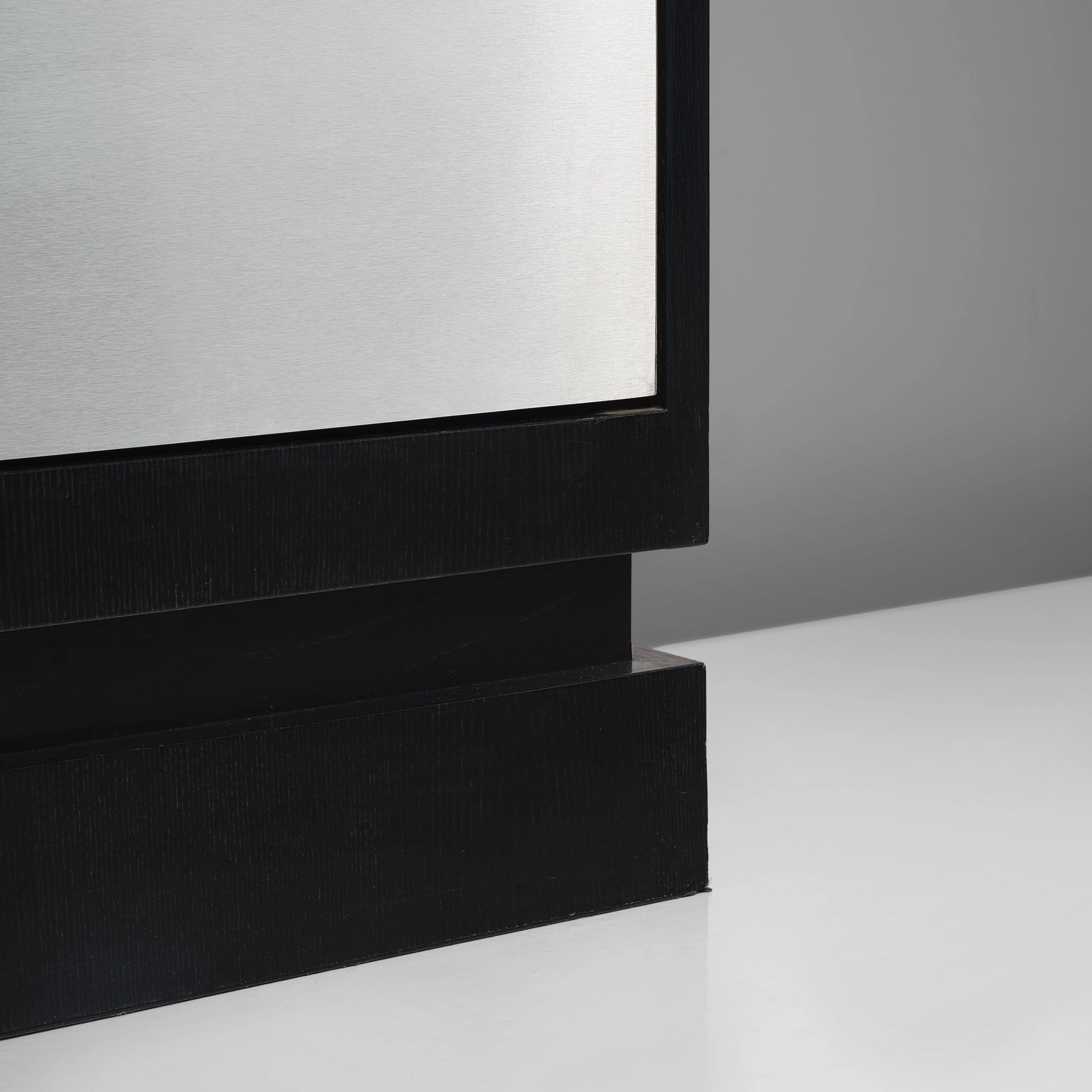 De Coene Minimalist Highboard in Brushed Aluminum and Ash
