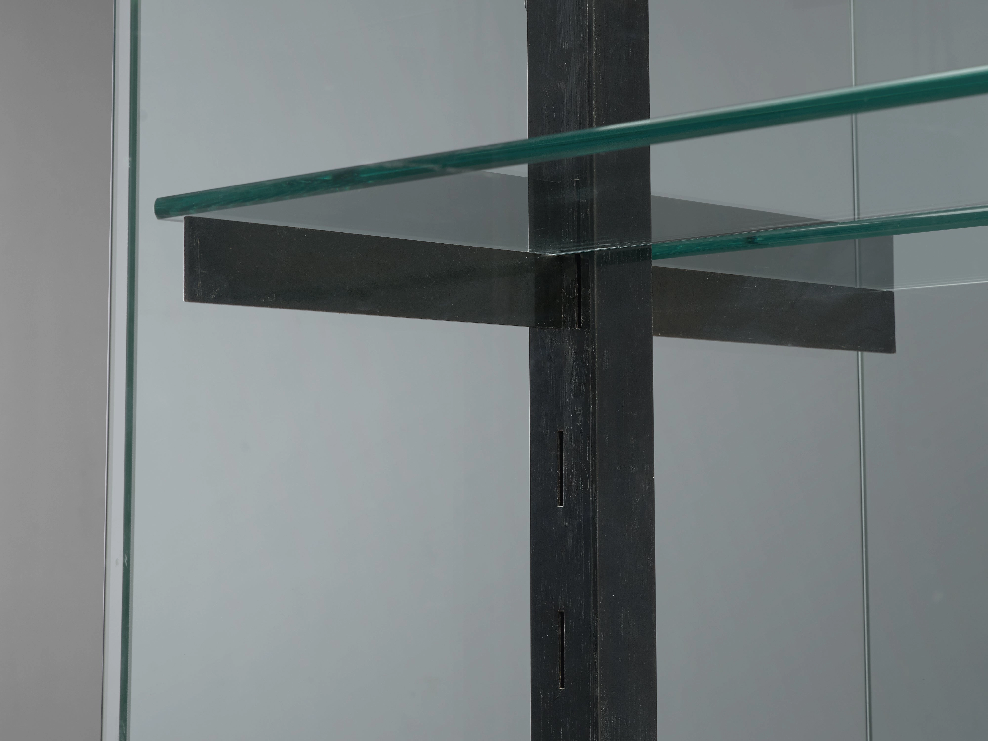 De Coene Showcase in Glass, Steel and Teak
