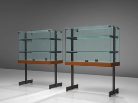 De Coene Showcases in Glass, Steel and Teak storage cabinet,organizer,furniture storage