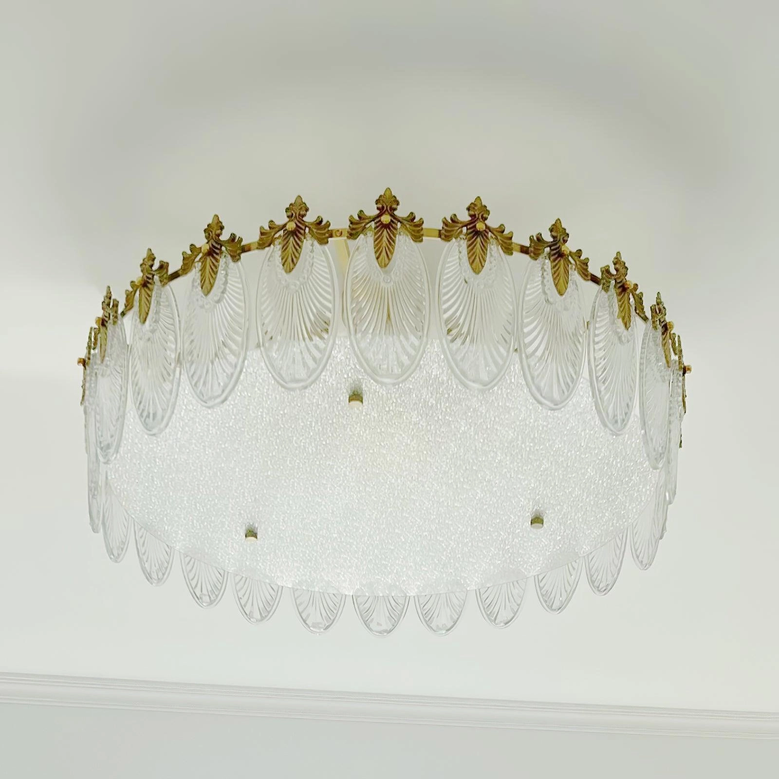 Decorative Pattern Glass Round Chandelier