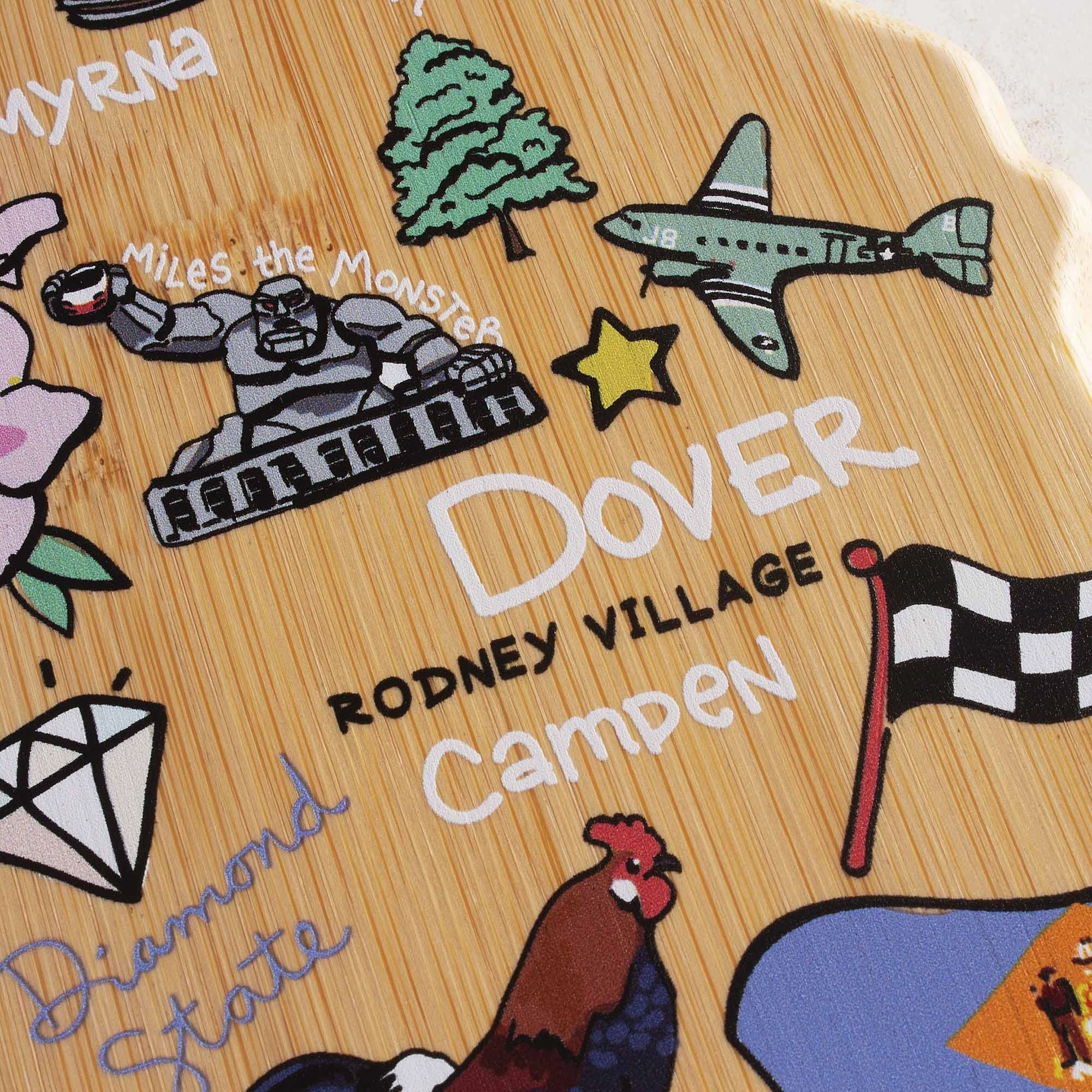 Delaware Cutting Board with Artwork by Fish Kiss