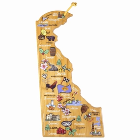 Delaware Cutting Board with Artwork by Fish Kiss cutting board,chopping board,kitchen tools
