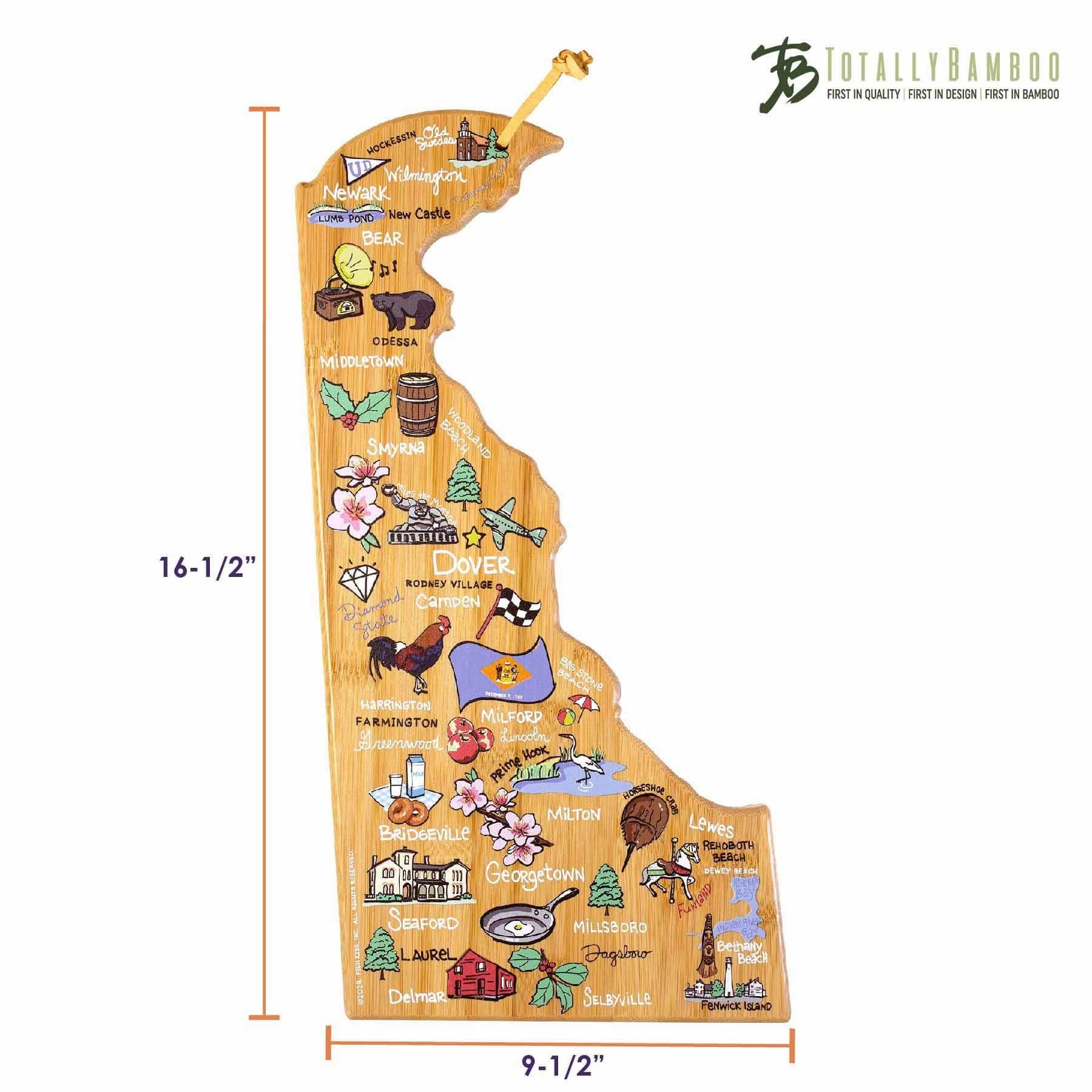 Delaware Cutting Board with Artwork by Fish Kiss