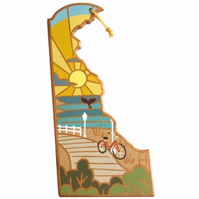 Delaware Cutting Board with Artwork by Summer Stokes cutting board,chopping board,kitchen tools