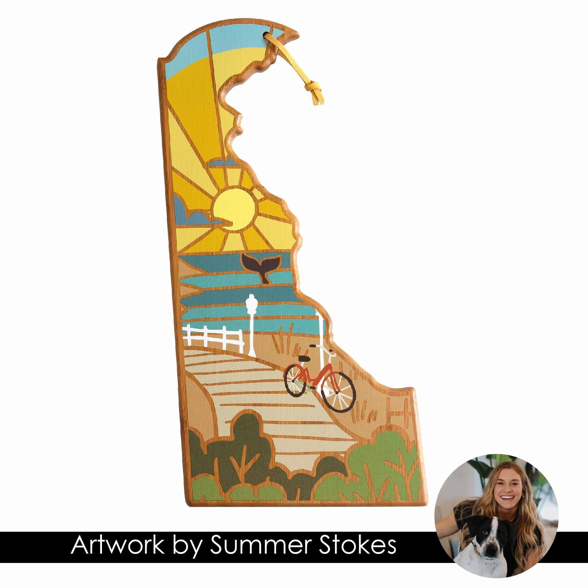 Delaware Cutting Board with Artwork by Summer Stokes
