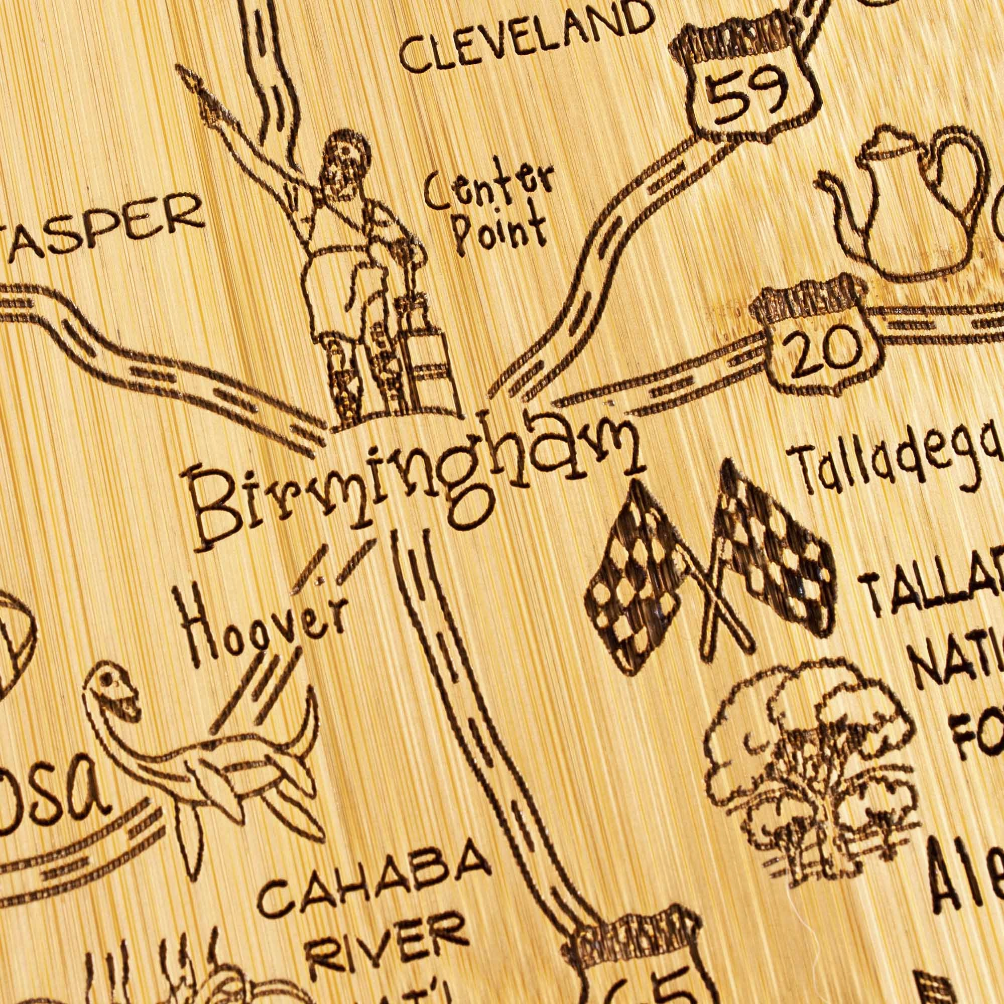 Destination Alabama Cutting Board, 10" x 15-3/4"