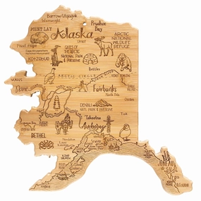 Destination Alaska Cutting Board, 13-3/8" x 13-1/2" cutting board,chopping board,kitchen tools