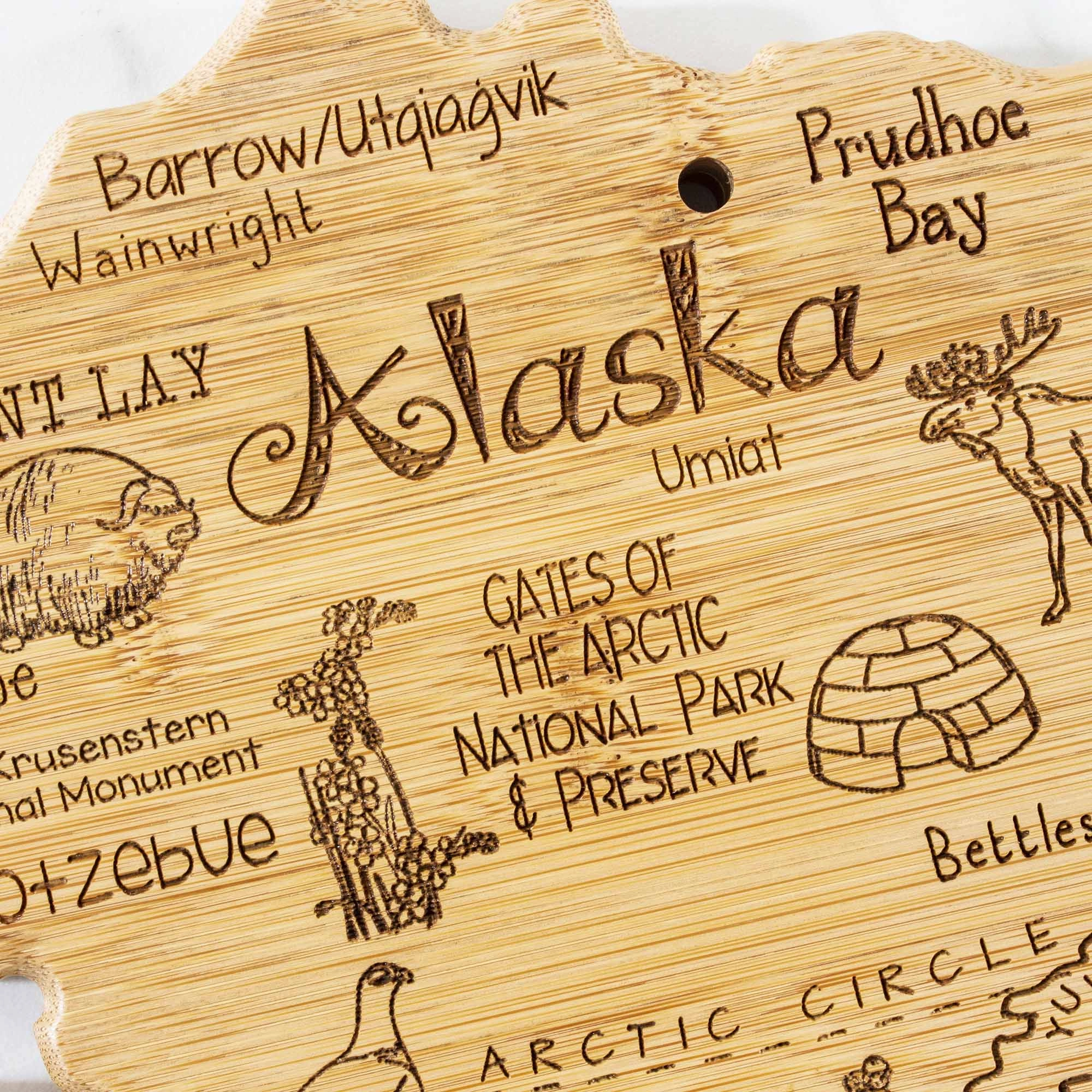 Destination Alaska Cutting Board, 13-3/8" x 13-1/2"