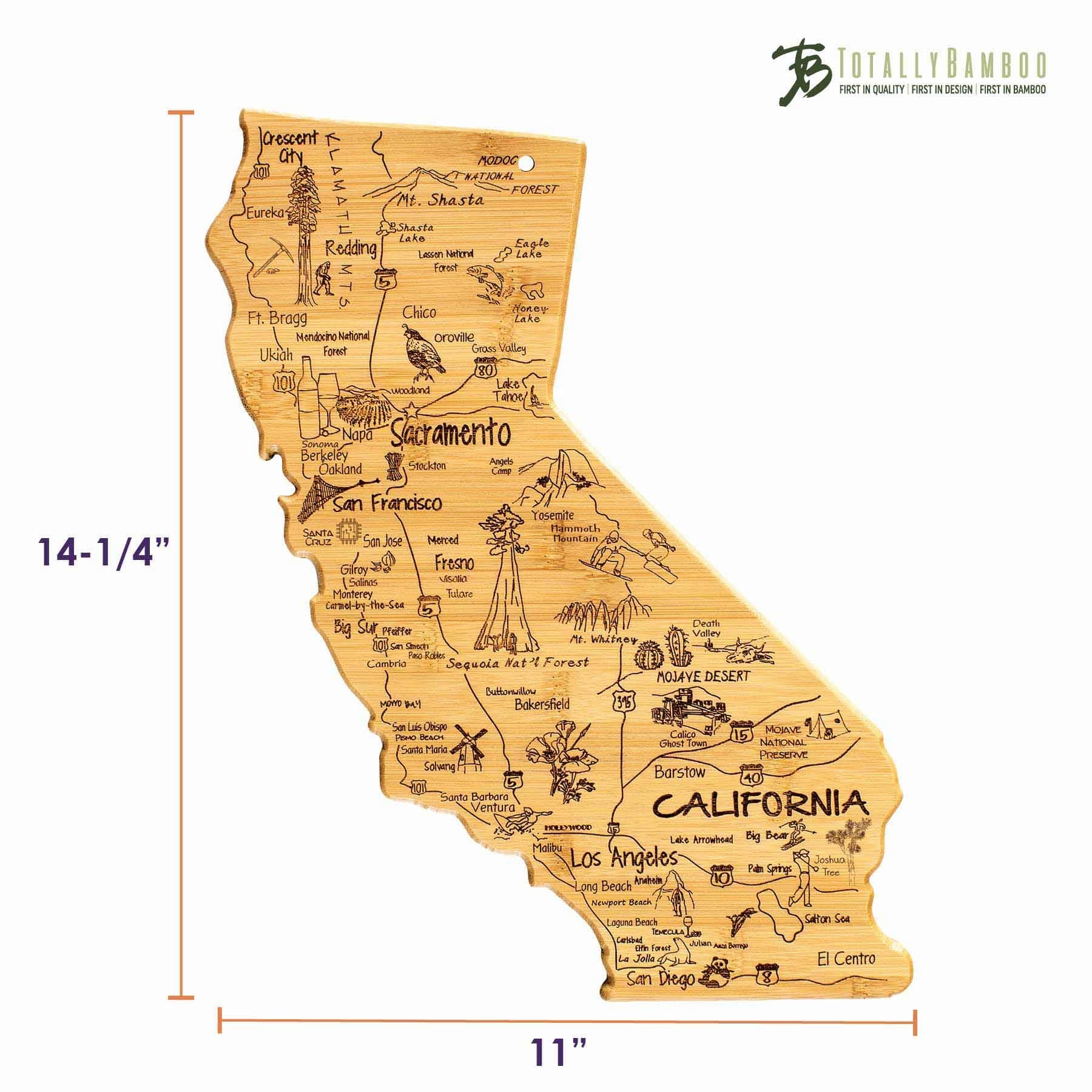 Destination California Cutting Board, 14-1/4" x 11"