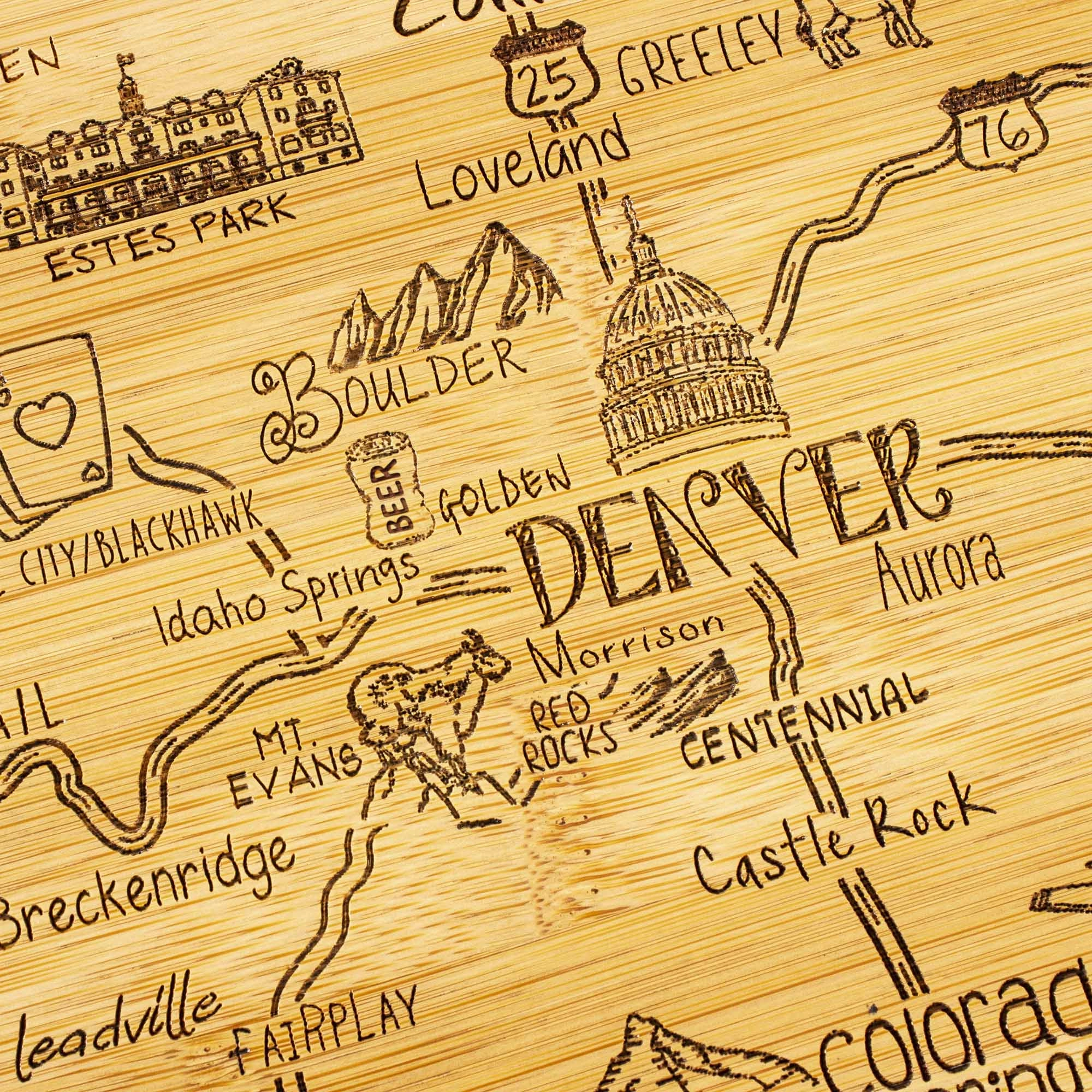 Destination Colorado Cutting Board, 14-1/2" x 10-3/4"
