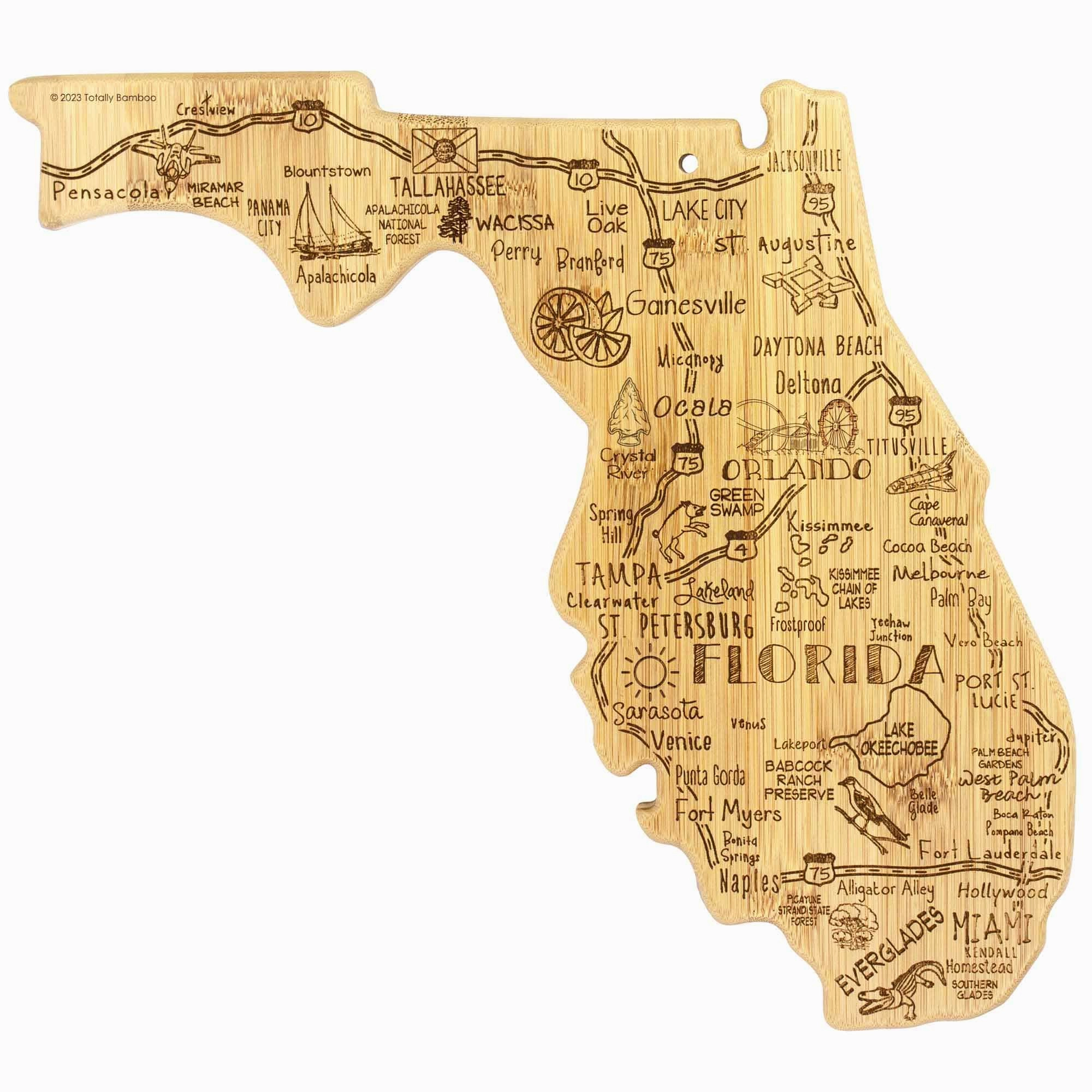 Destination Florida Cutting Board, 13-1/2" x 12-1/4" cutting board,chopping board,kitchen tools