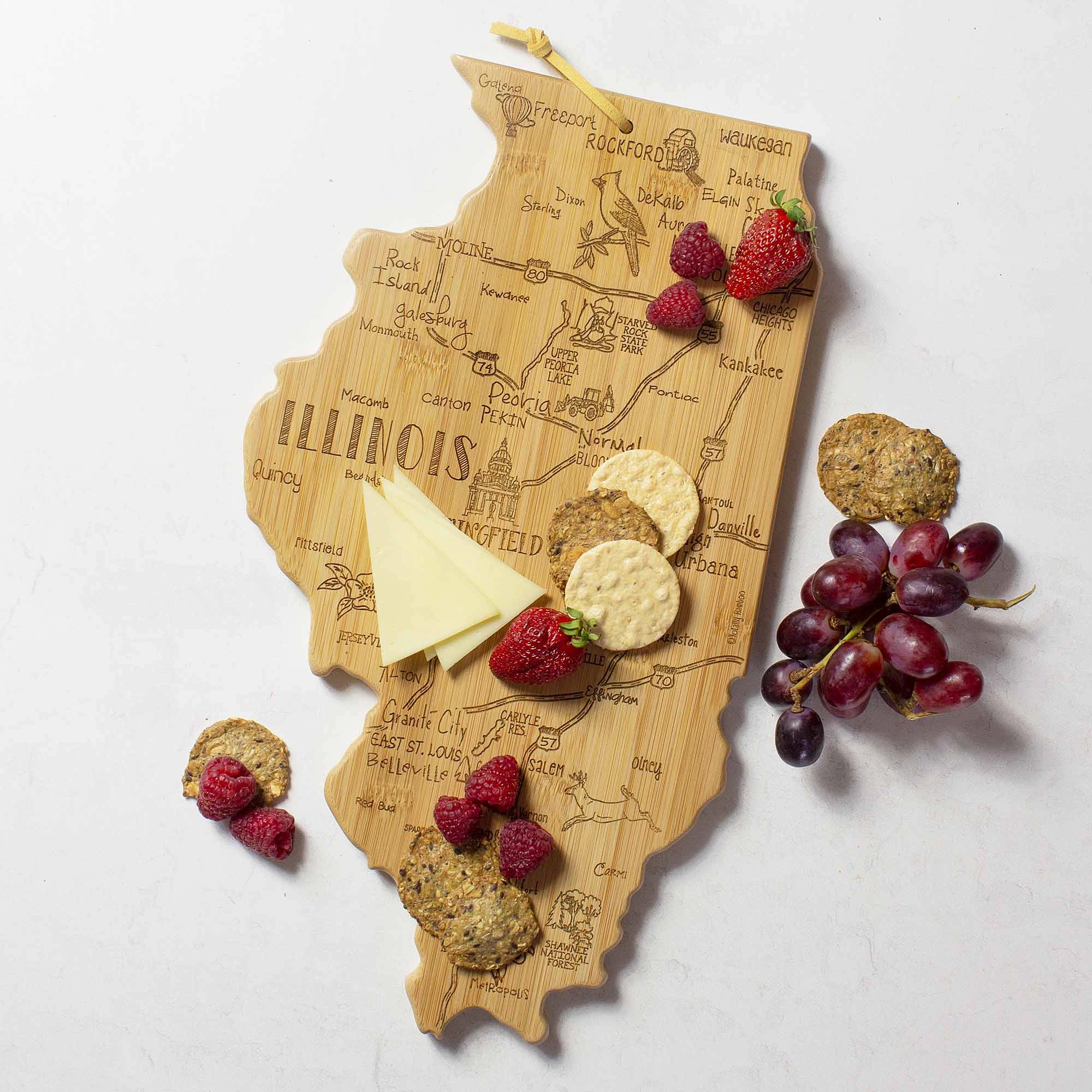 Destination Illinois Cutting Board, 16-1/2" x 9-1/4"