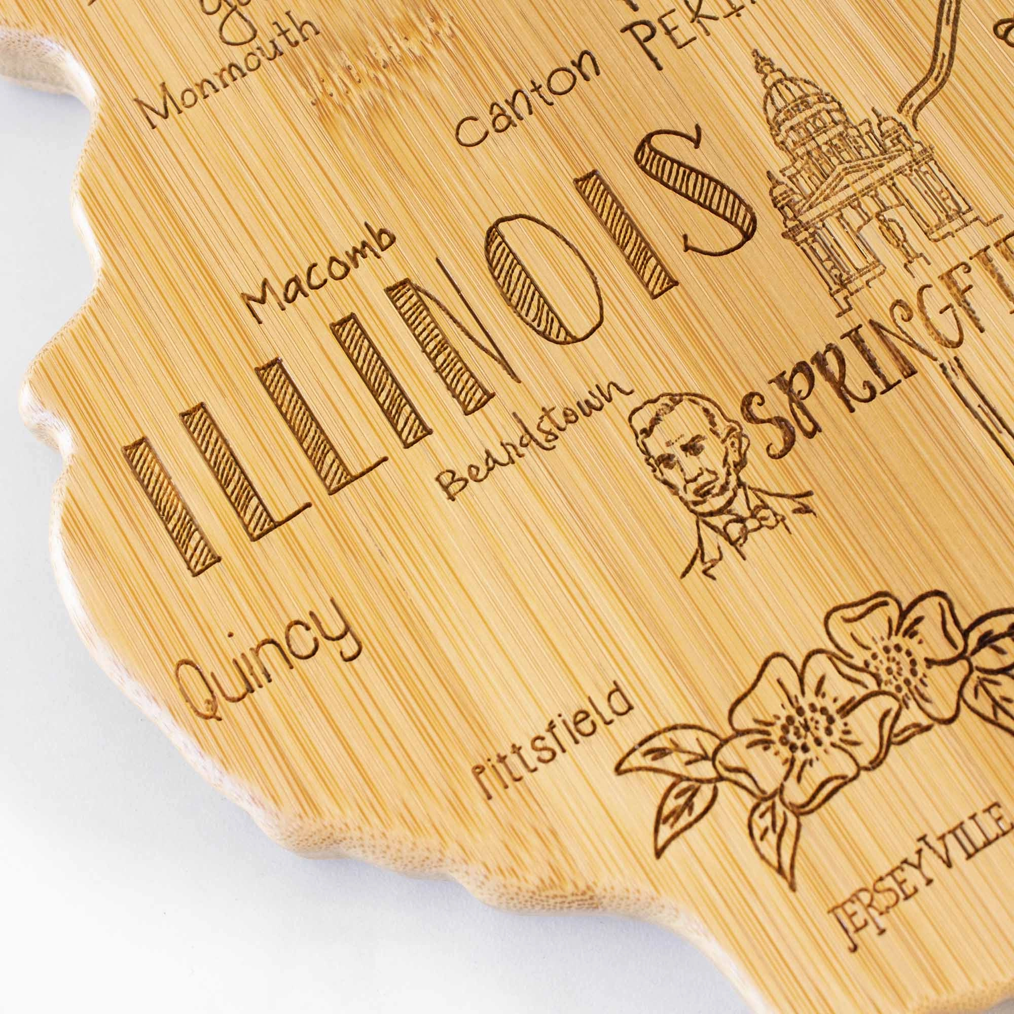 Destination Illinois Cutting Board, 16-1/2" x 9-1/4"