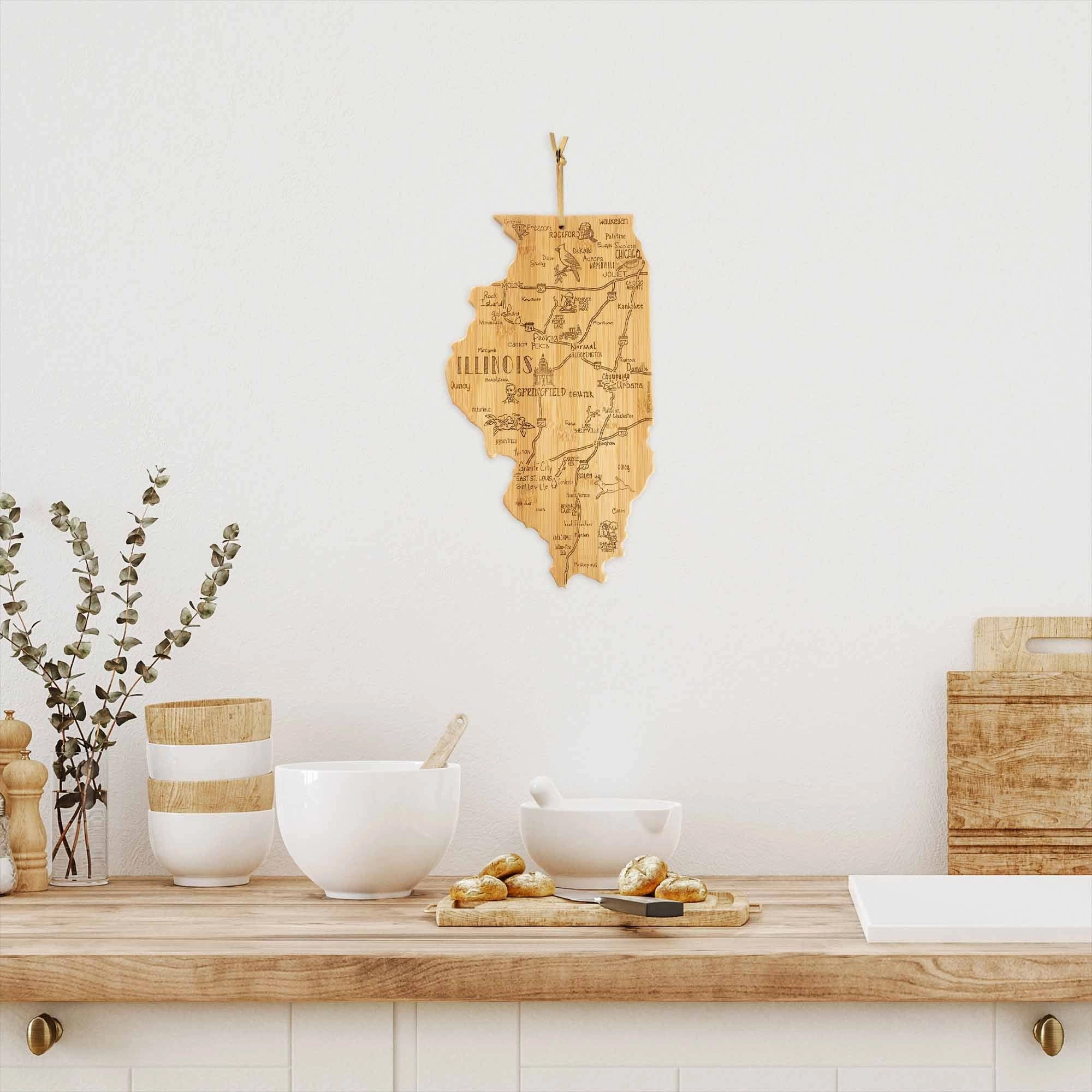 Destination Illinois Cutting Board, 16-1/2" x 9-1/4"
