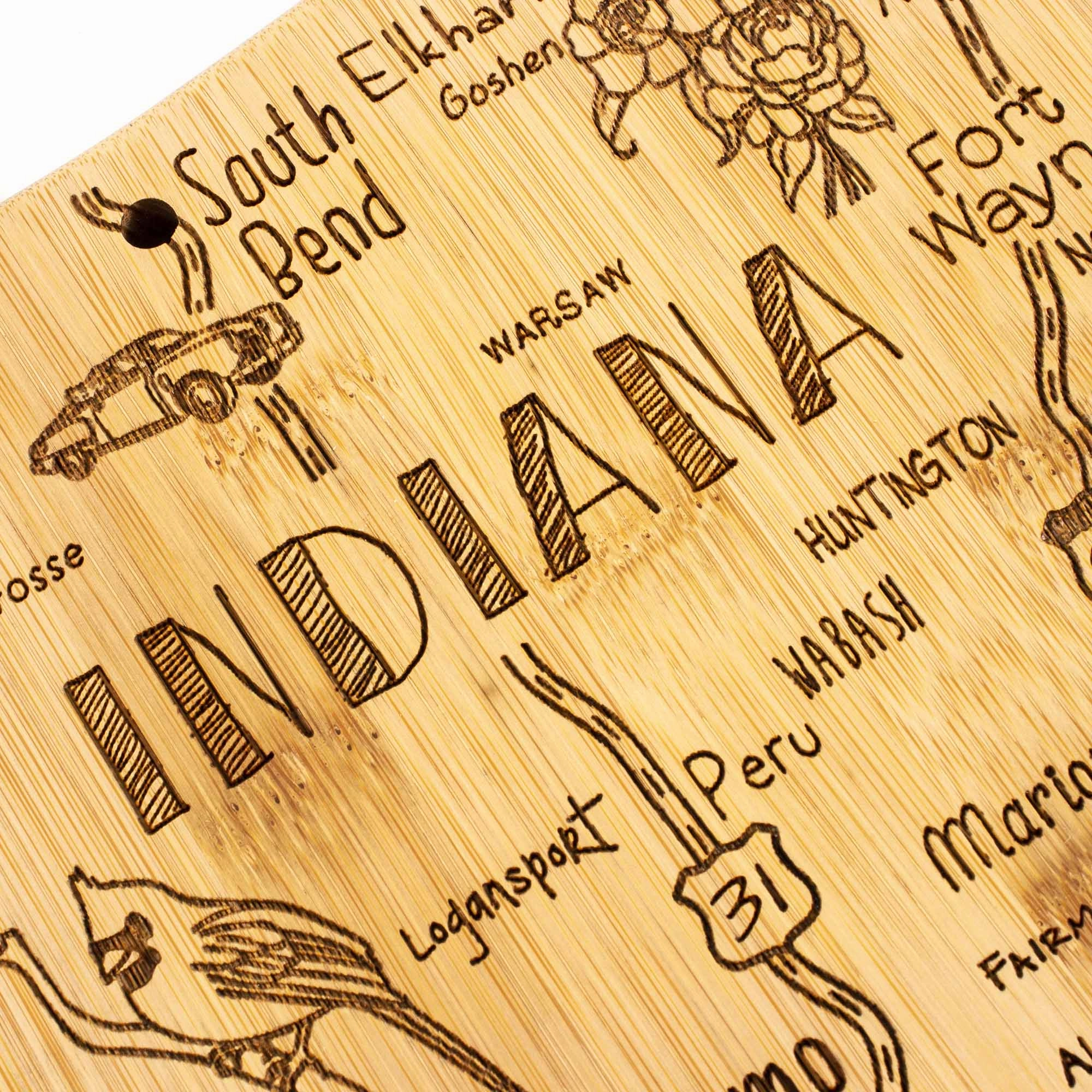 Destination Indiana Cutting Board, 15-3/4" x 10"