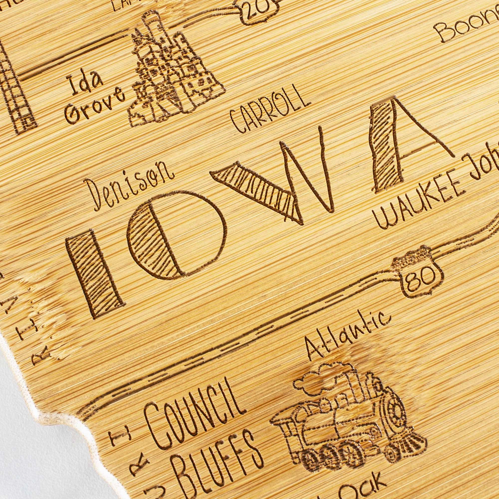 Destination Iowa Cutting Board, 15-1/2" x 10-1/4"