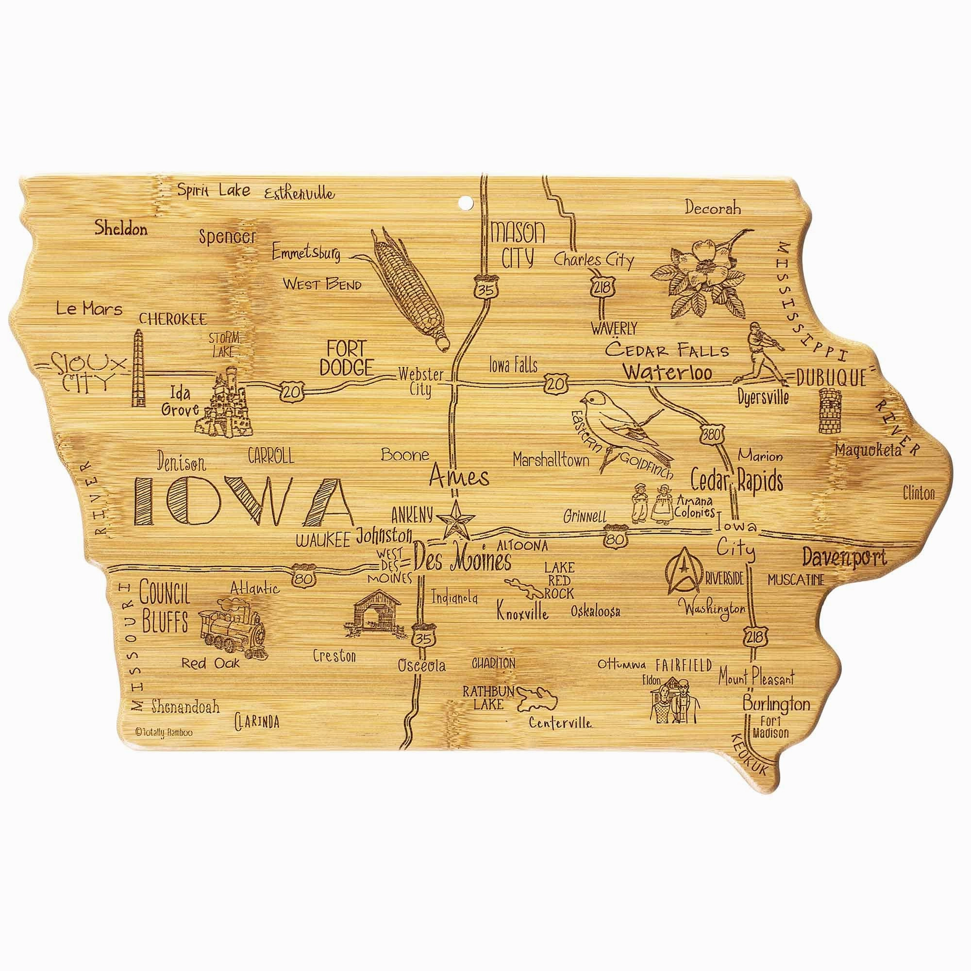 Destination Iowa Cutting Board, 15-1/2" x 10-1/4" cutting board,chopping board,kitchen tools