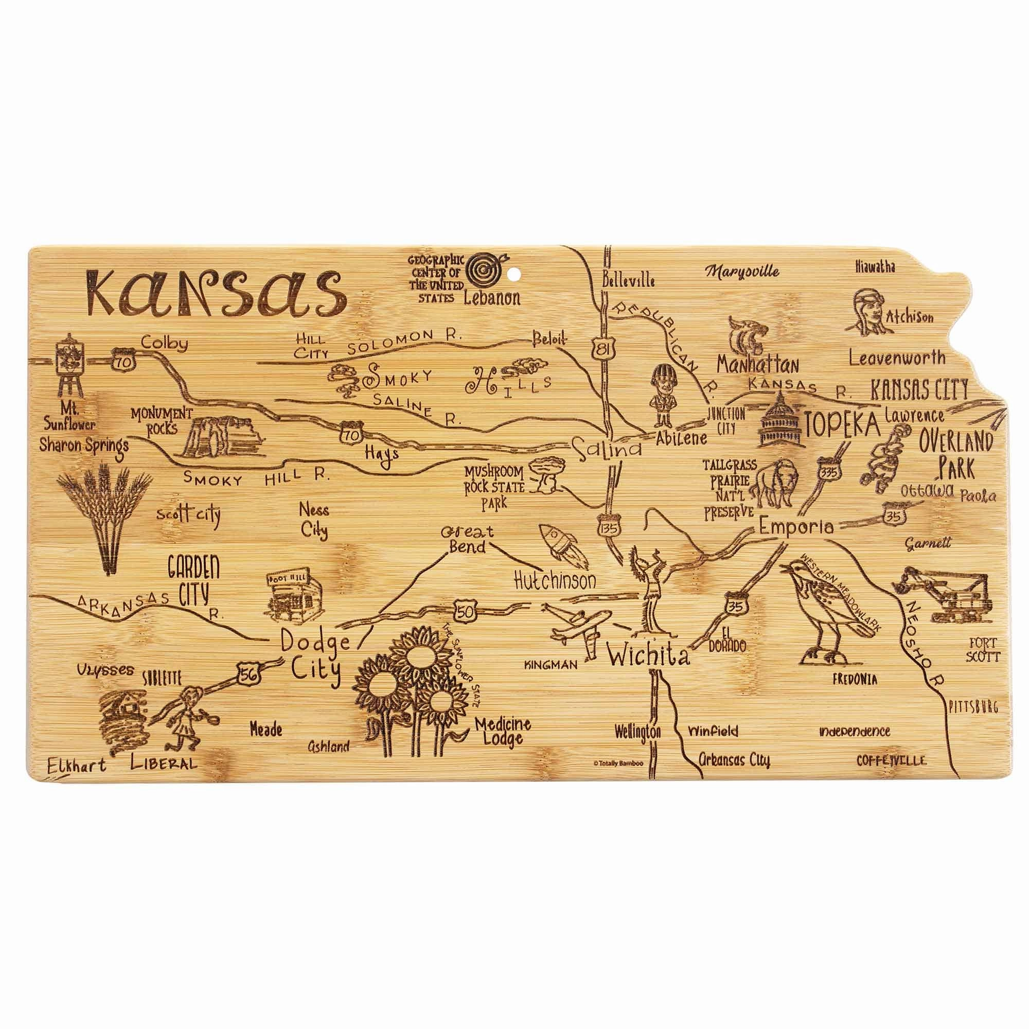 Destination Kansas Cutting Board, 16-3/4" x 9-1/4" cutting board,chopping board,kitchen tools