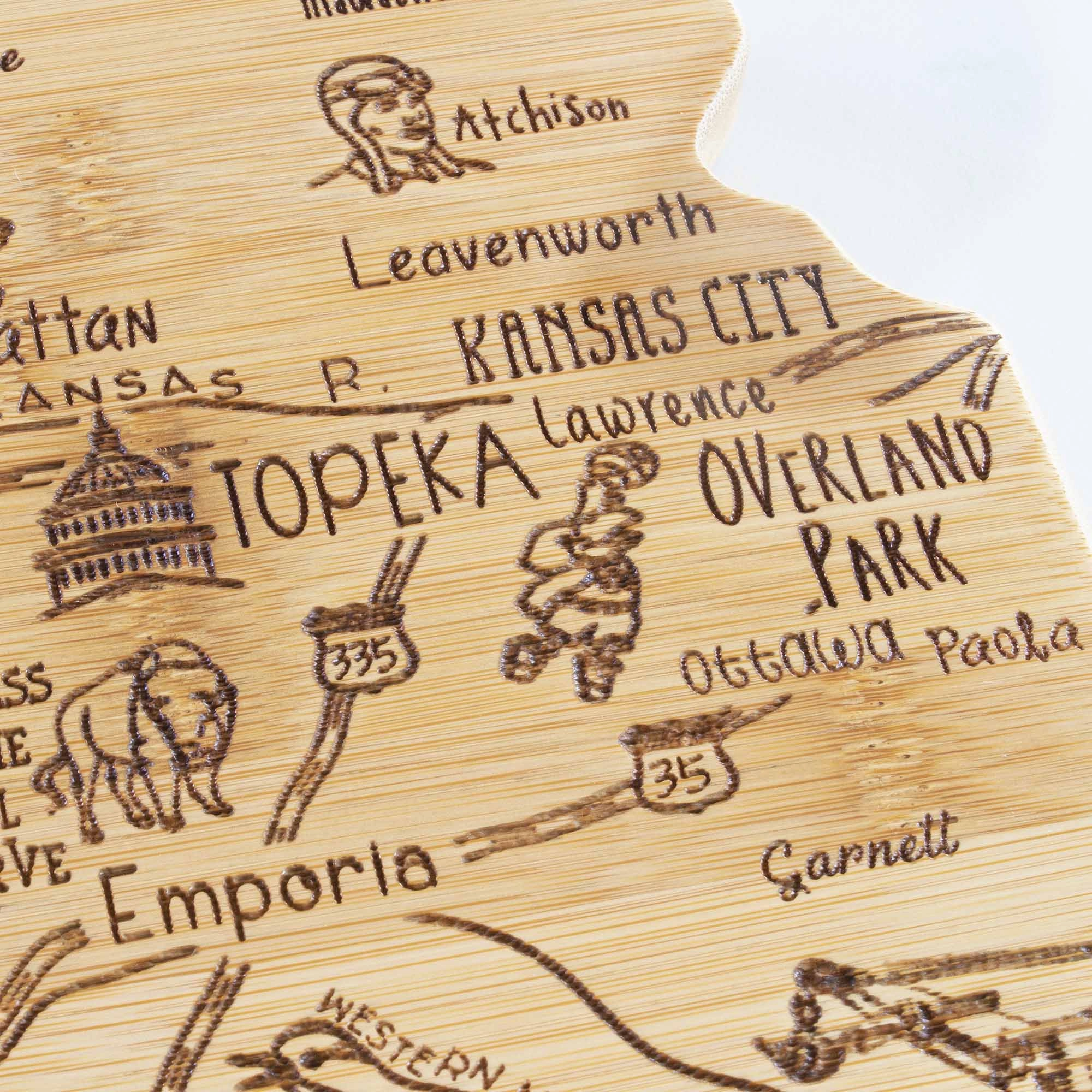 Destination Kansas Cutting Board, 16-3/4" x 9-1/4"