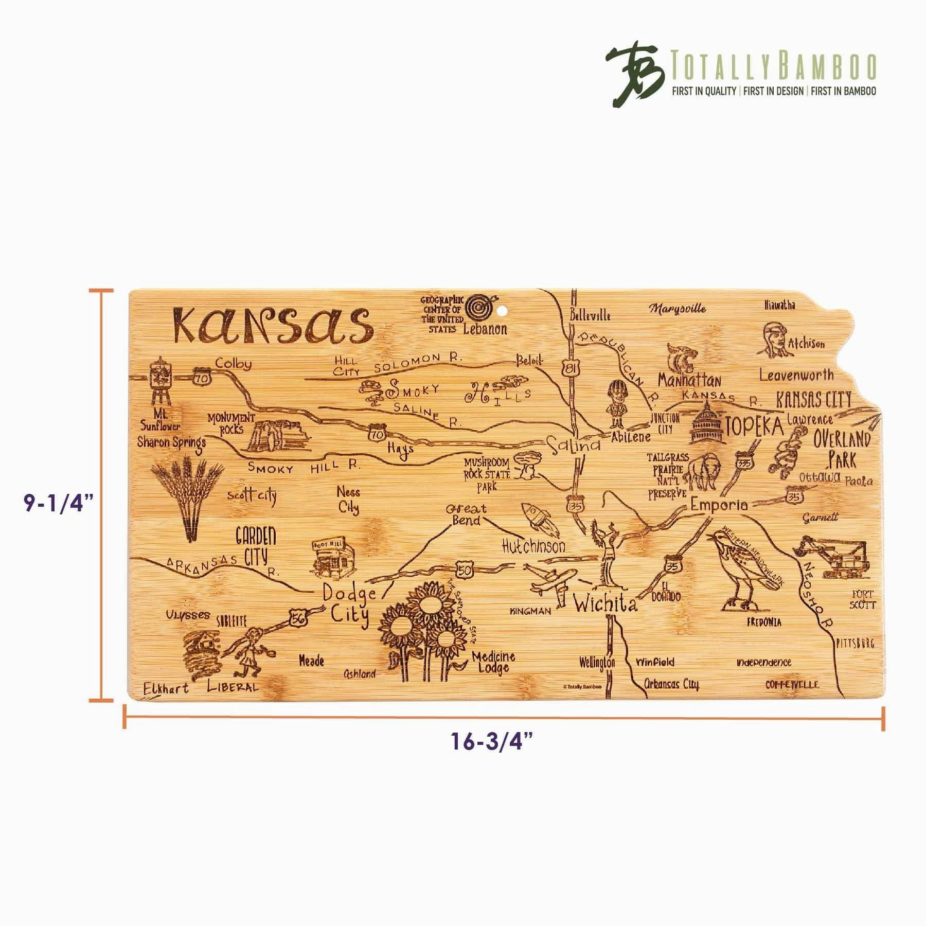 Destination Kansas Cutting Board, 16-3/4" x 9-1/4"
