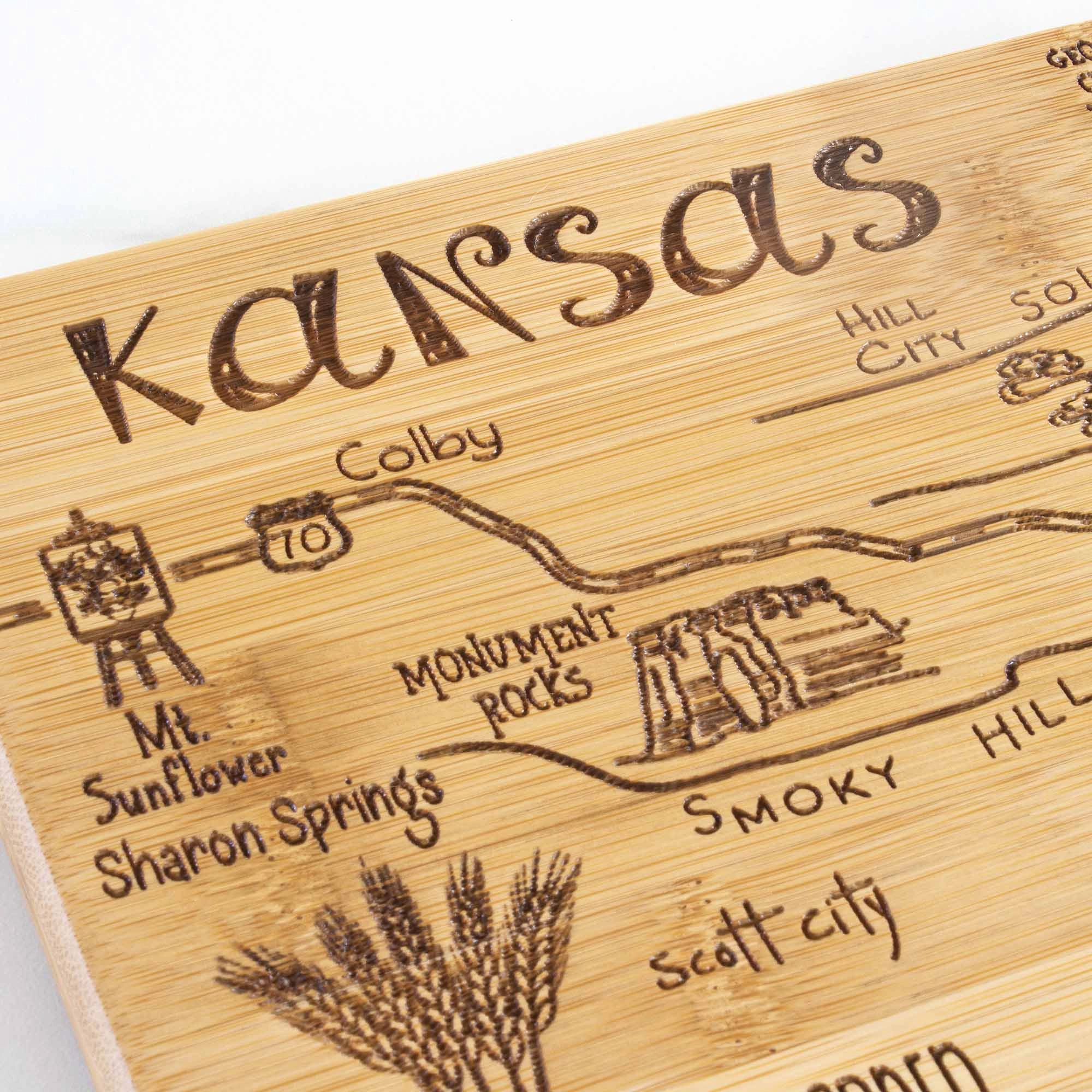 Destination Kansas Cutting Board, 16-3/4" x 9-1/4"