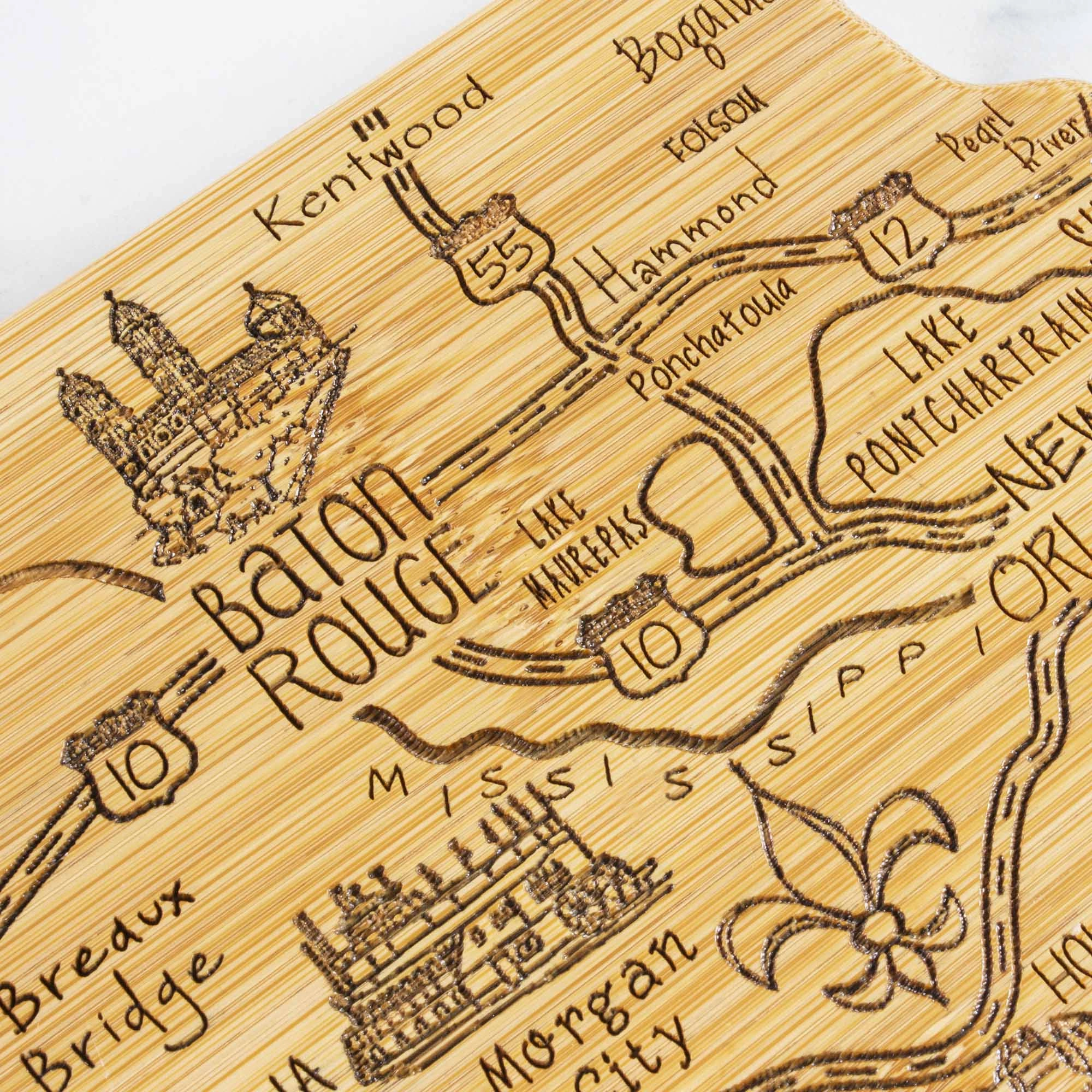 Destination Louisiana Cutting Board, 13" x 12"