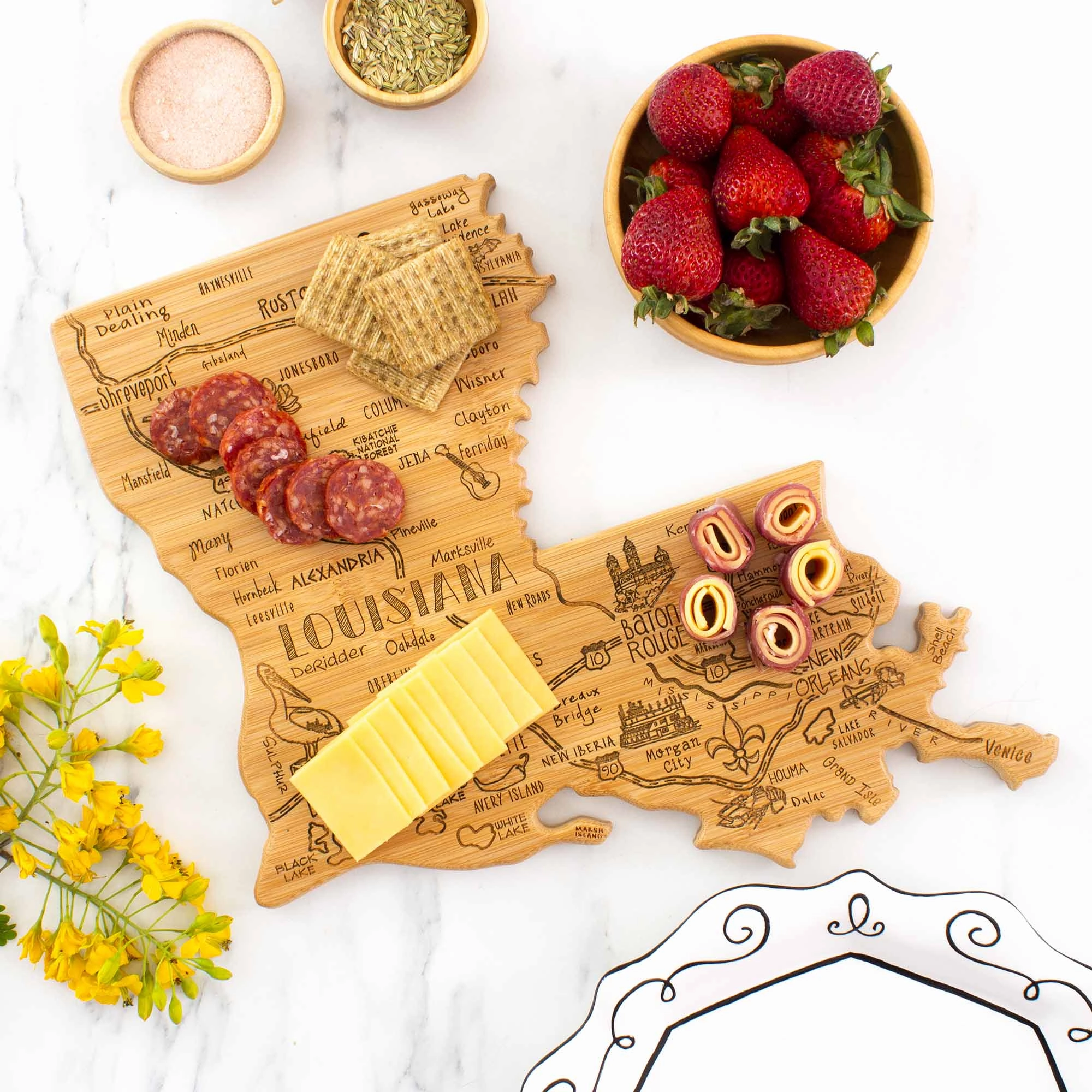 Destination Louisiana Cutting Board, 13" x 12"